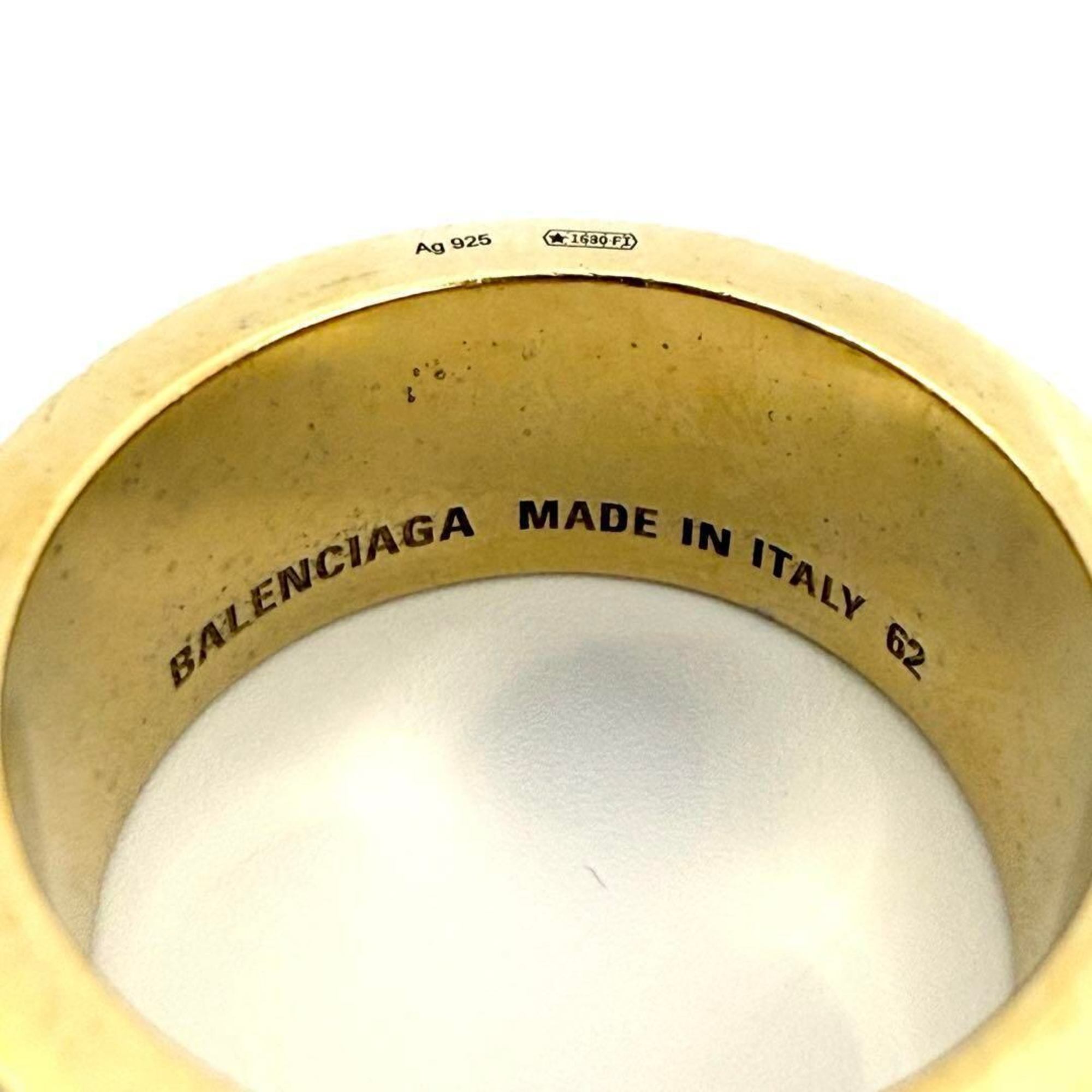 Balenciaga Gold Silver 925 Band Ring (Pre-Owned)