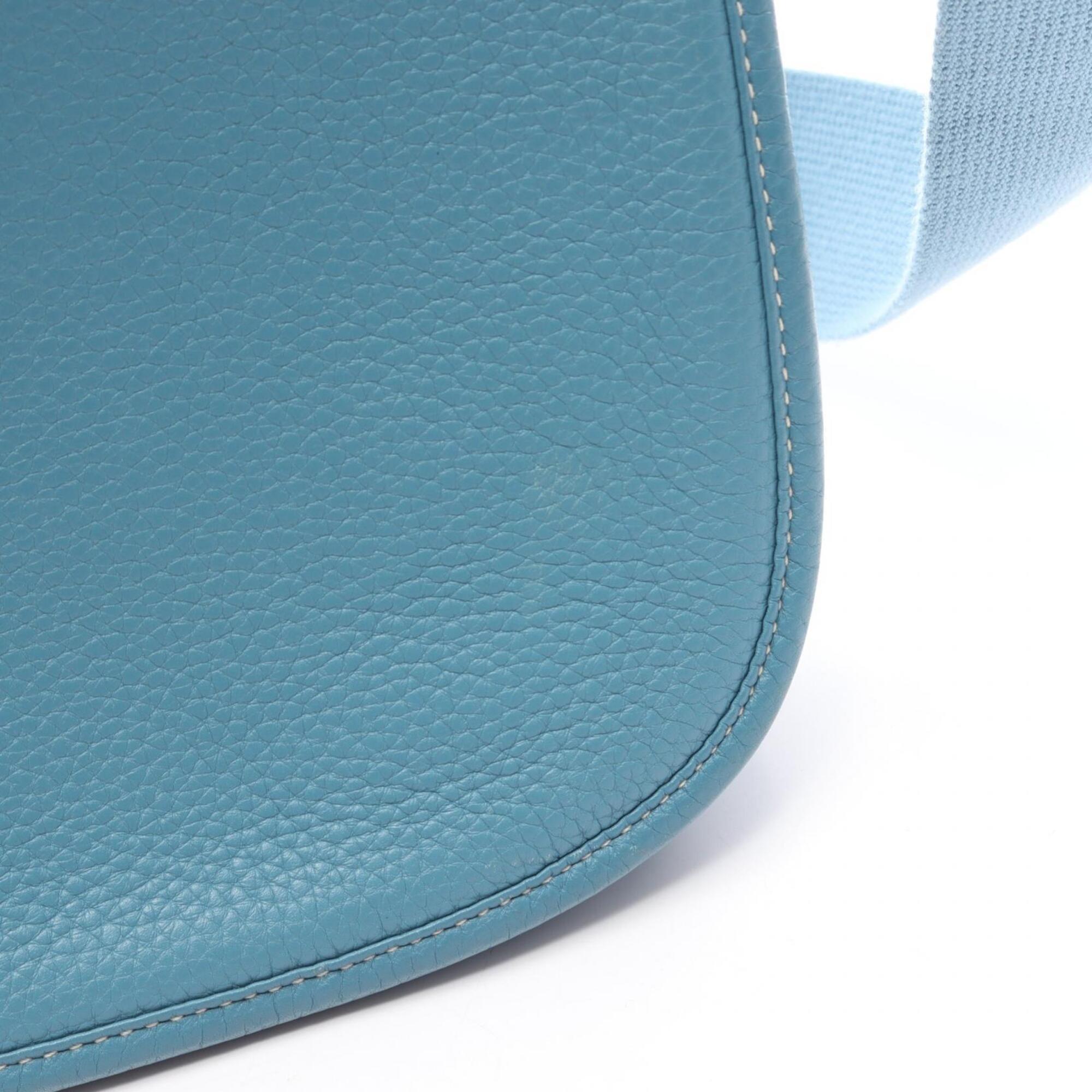 Hermes Blue Taurillon Clemence Leather Handbag Shoulder Bag (Pre-Owned)