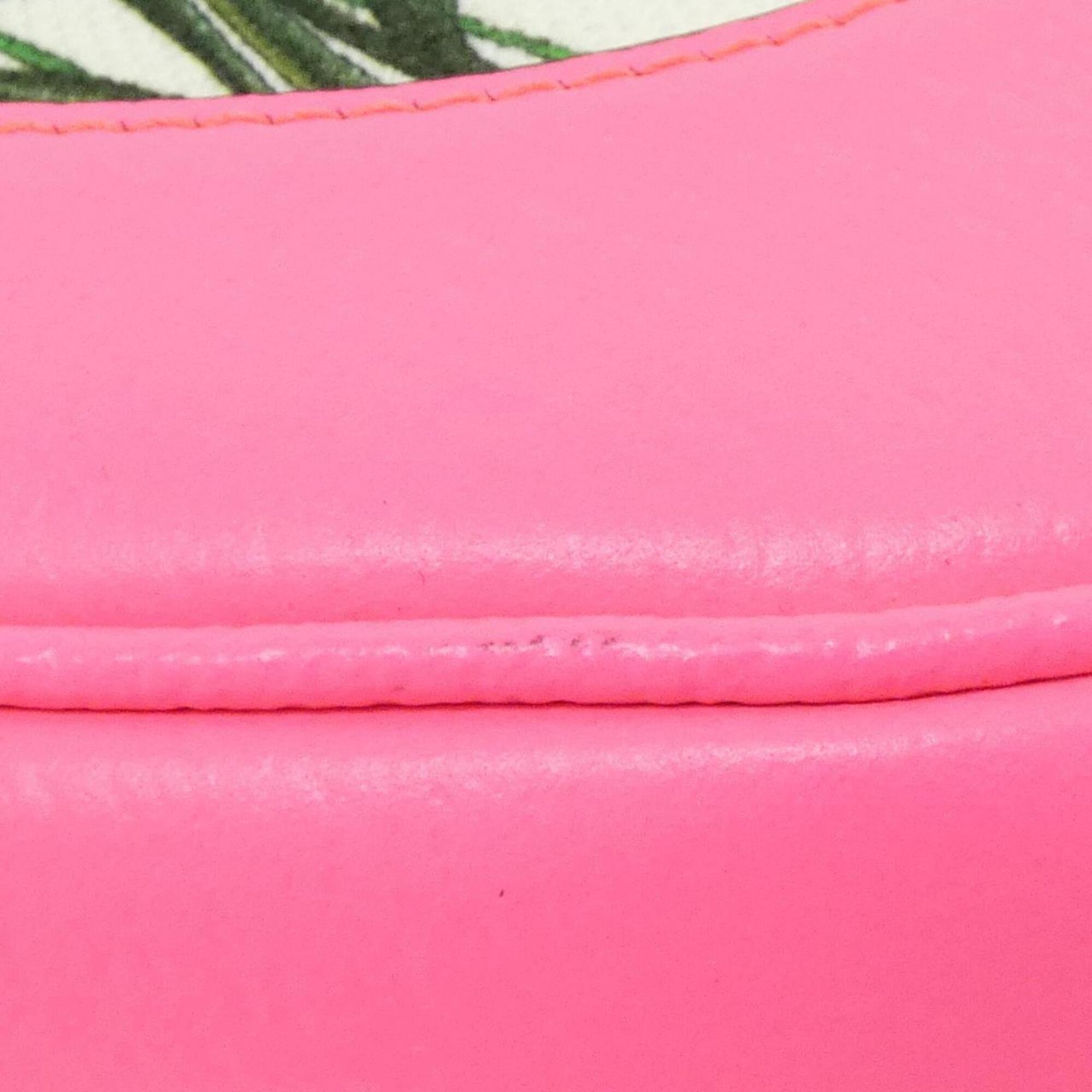 Gucci Pink Leather Canvas Shoulder Bag (Pre-Owned)