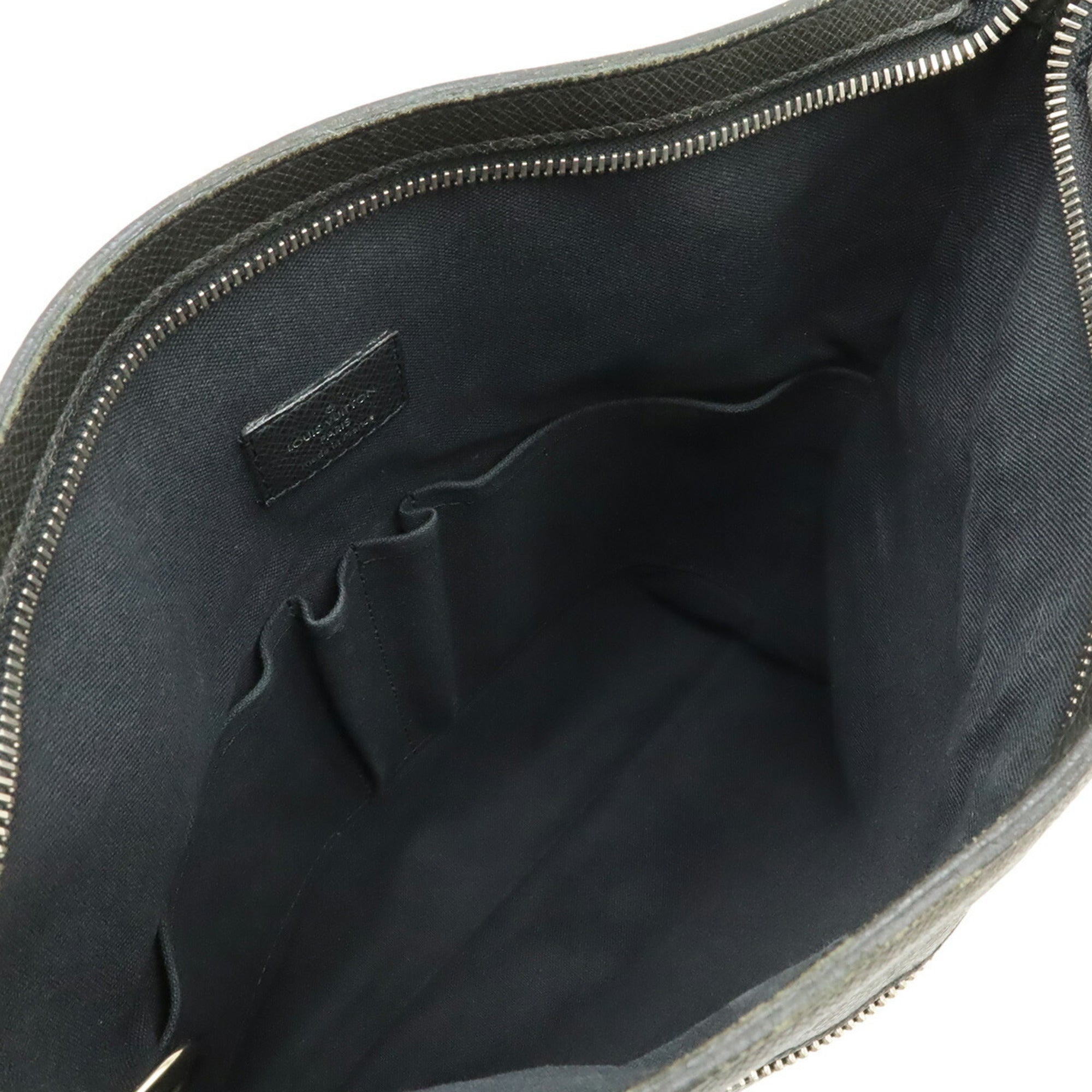 Louis Vuitton Ardoise Black Leather Shoulder Bag (Pre-Owned)
