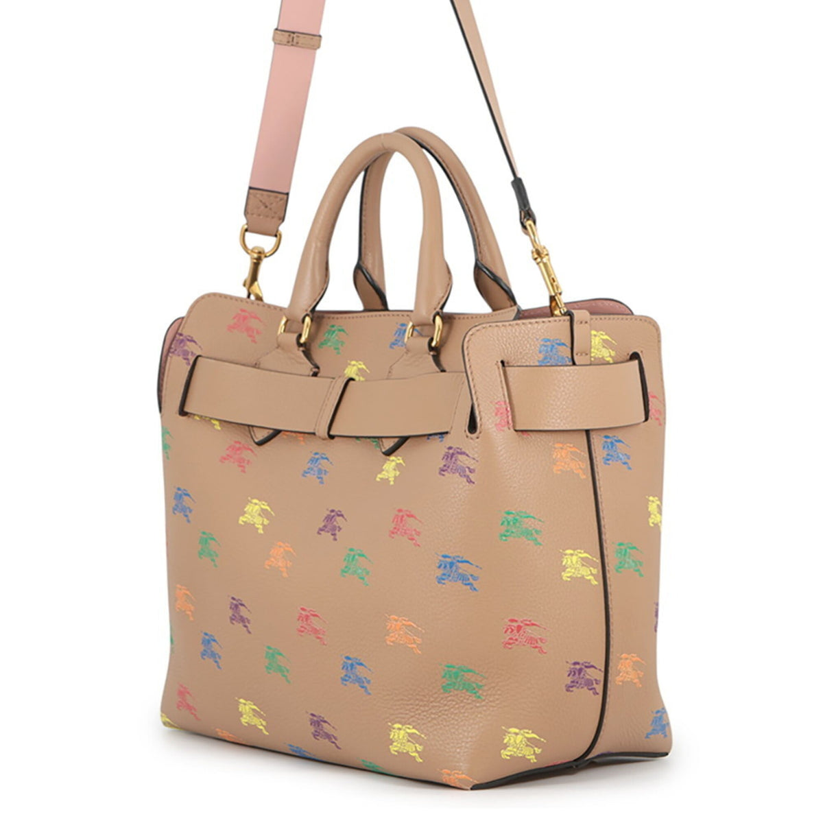 Burberry Brown Multi-Color Leather Handbag Tote Bag (Pre-Owned)