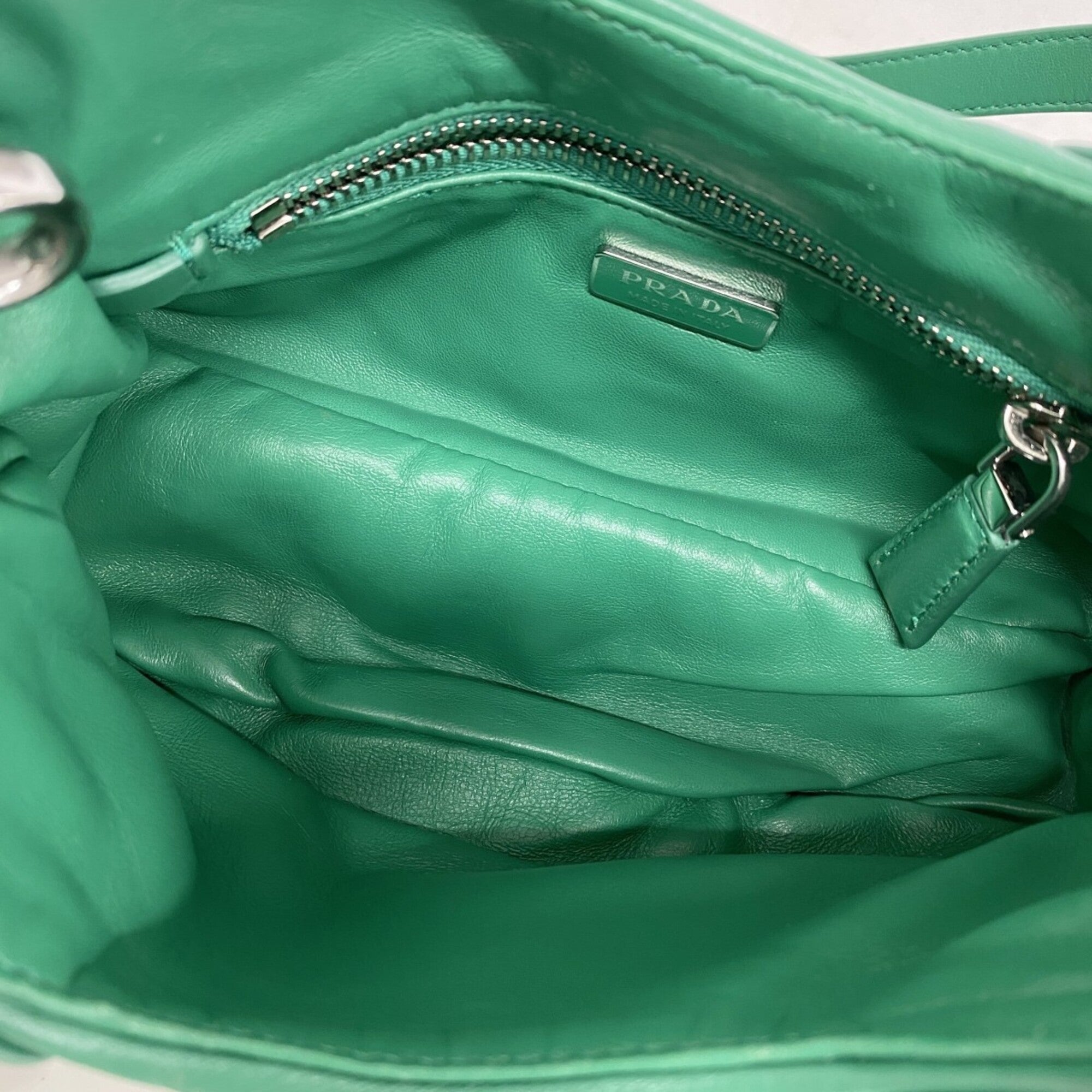 Prada Green Leather Handbag (Pre-Owned)