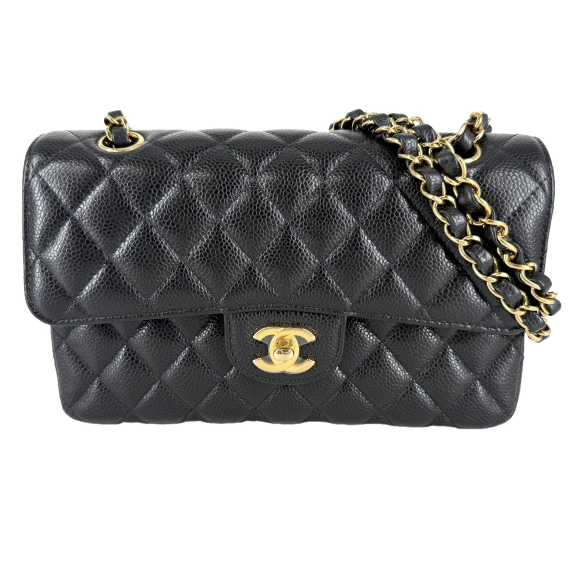 Chanel Black Grained Calfskin Shoulder Bag (Pre-Owned)