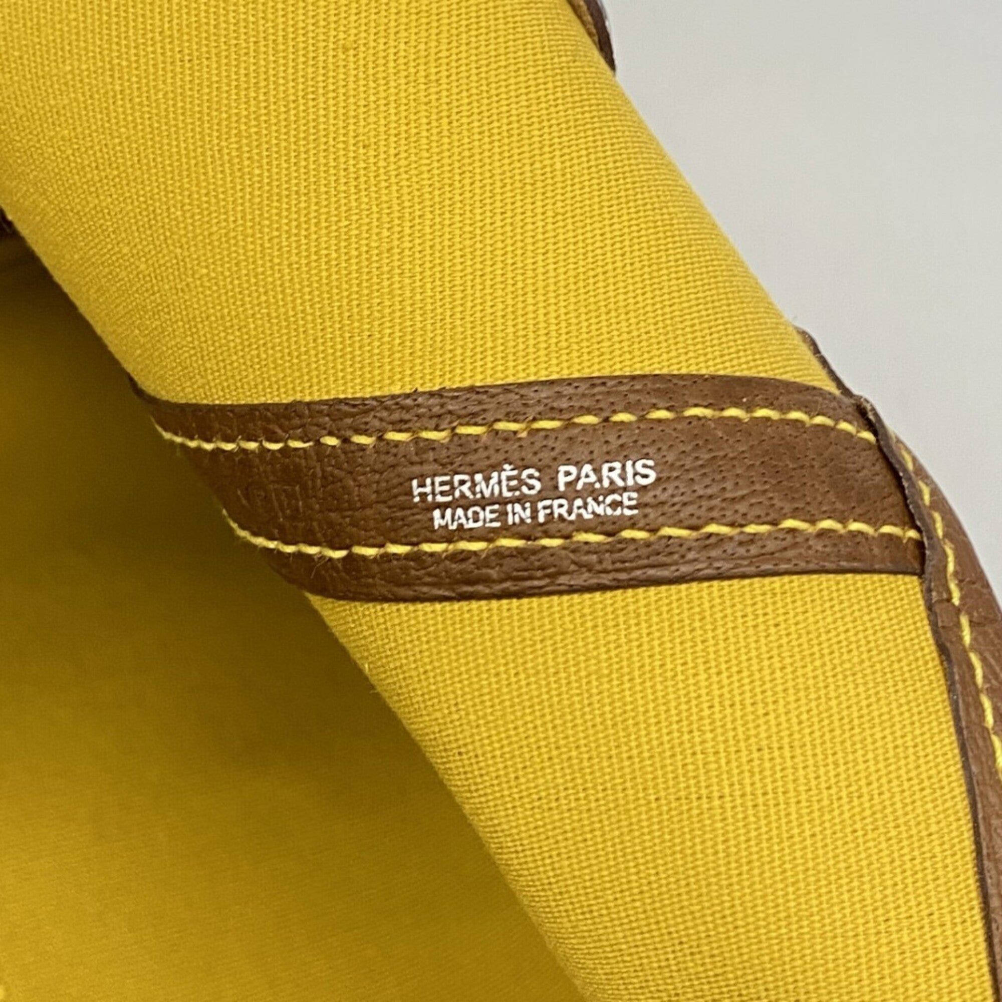 Hermes Brown Khaki Toile Officier Tote Bag (Pre-Owned)