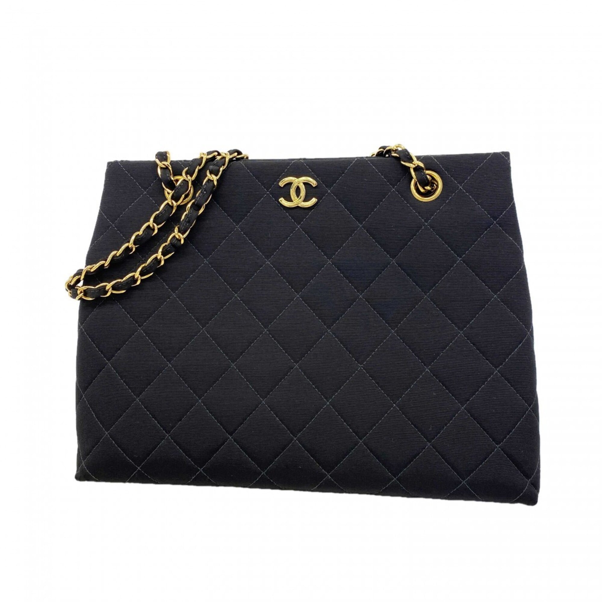 Chanel Black Cotton Shoulder Bag (Pre-Owned)