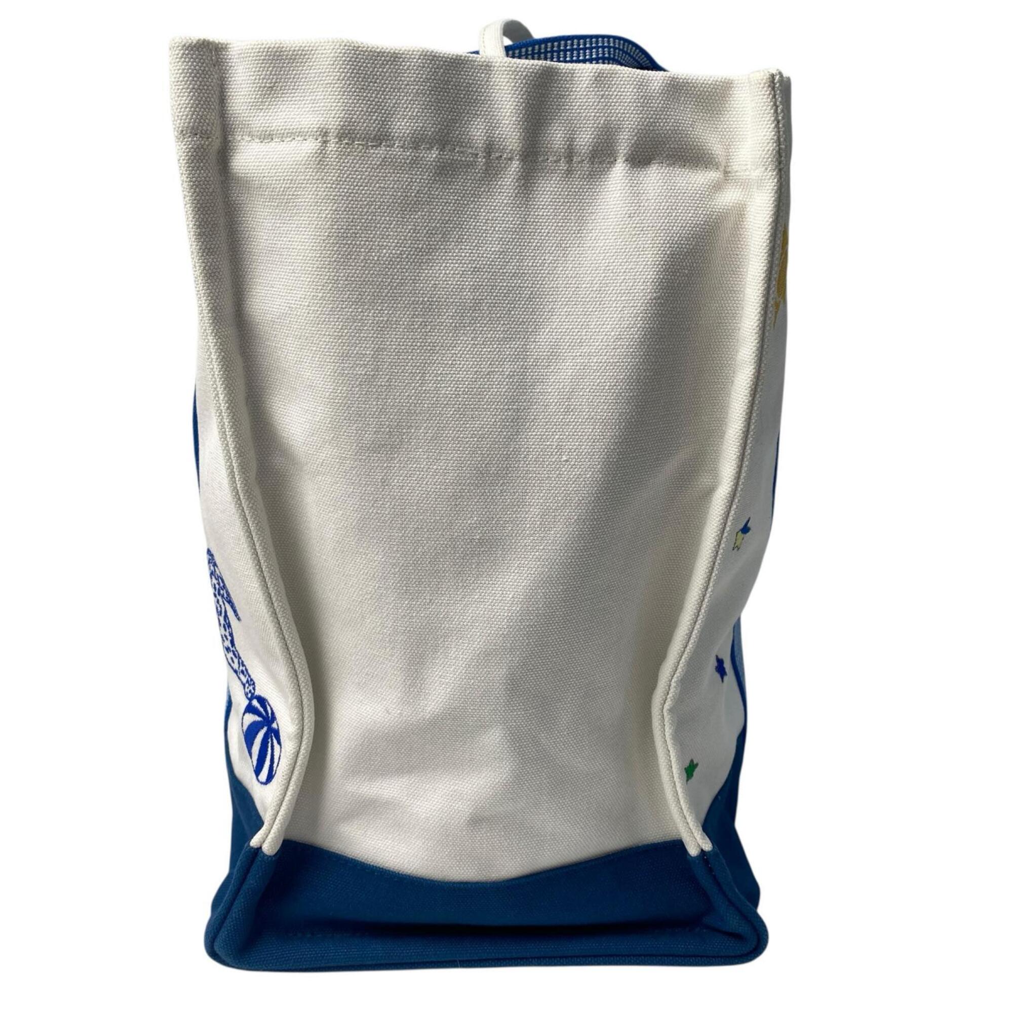 Hermes Blue White Cotton Pouch (Pre-Owned)
