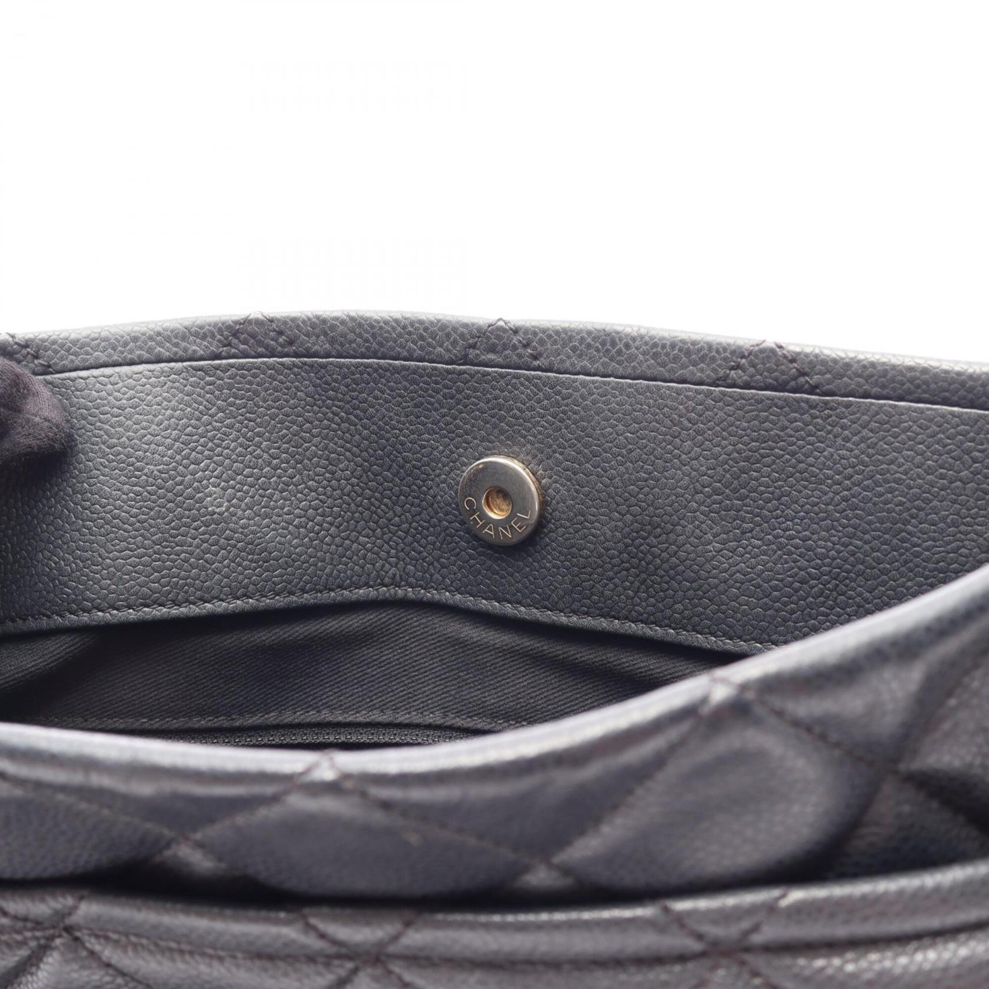 Chanel Black Grained Calfskin Handbag Tote Bag (Pre-Owned)