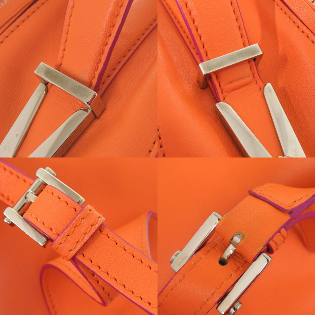 Versace Orange Leather Backpack (Pre-Owned)