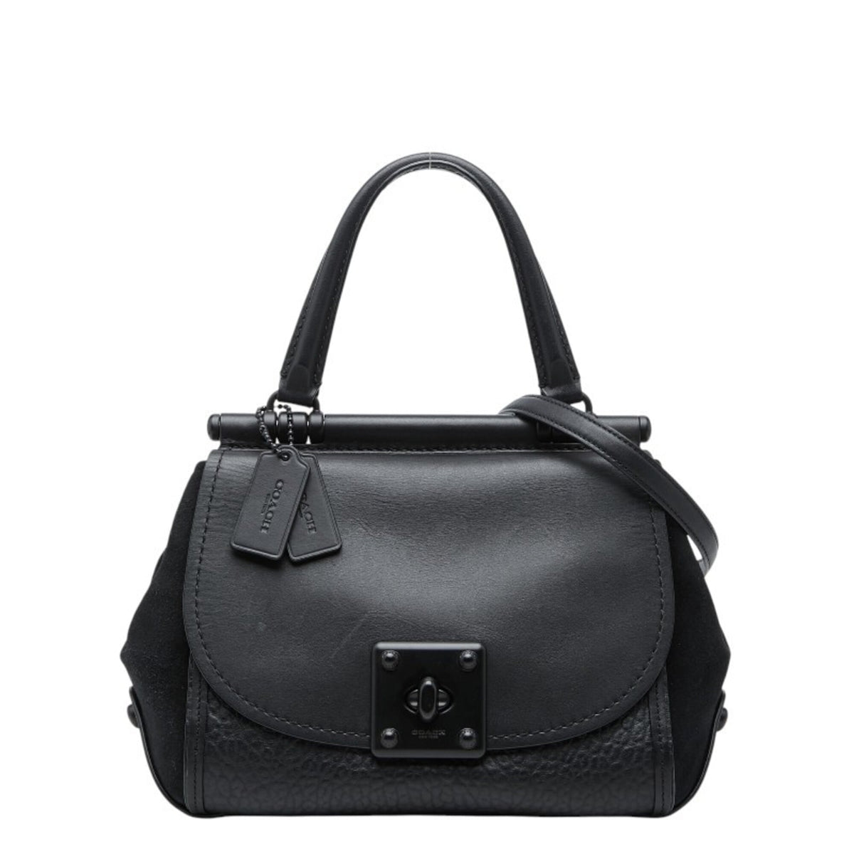 Coach Black Leather Handbag Shoulder Bag (Pre-Owned)