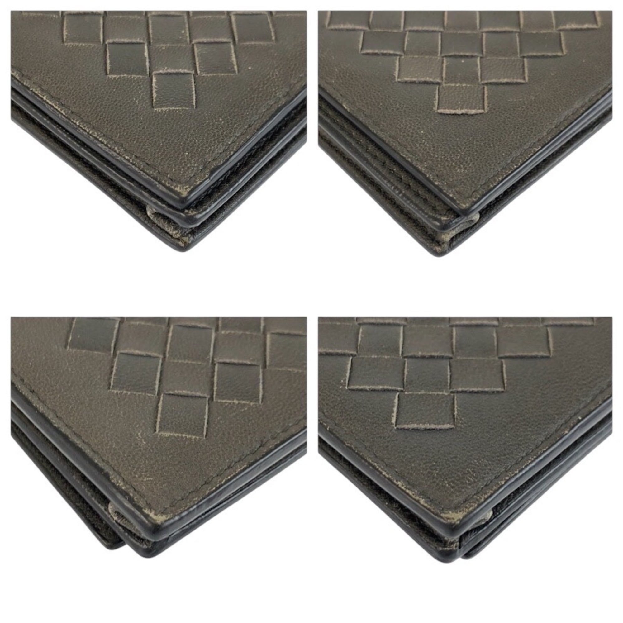 Bottega Veneta Gray Intrecciato Long Wallet (Bi-Fold) (Pre-Owned)