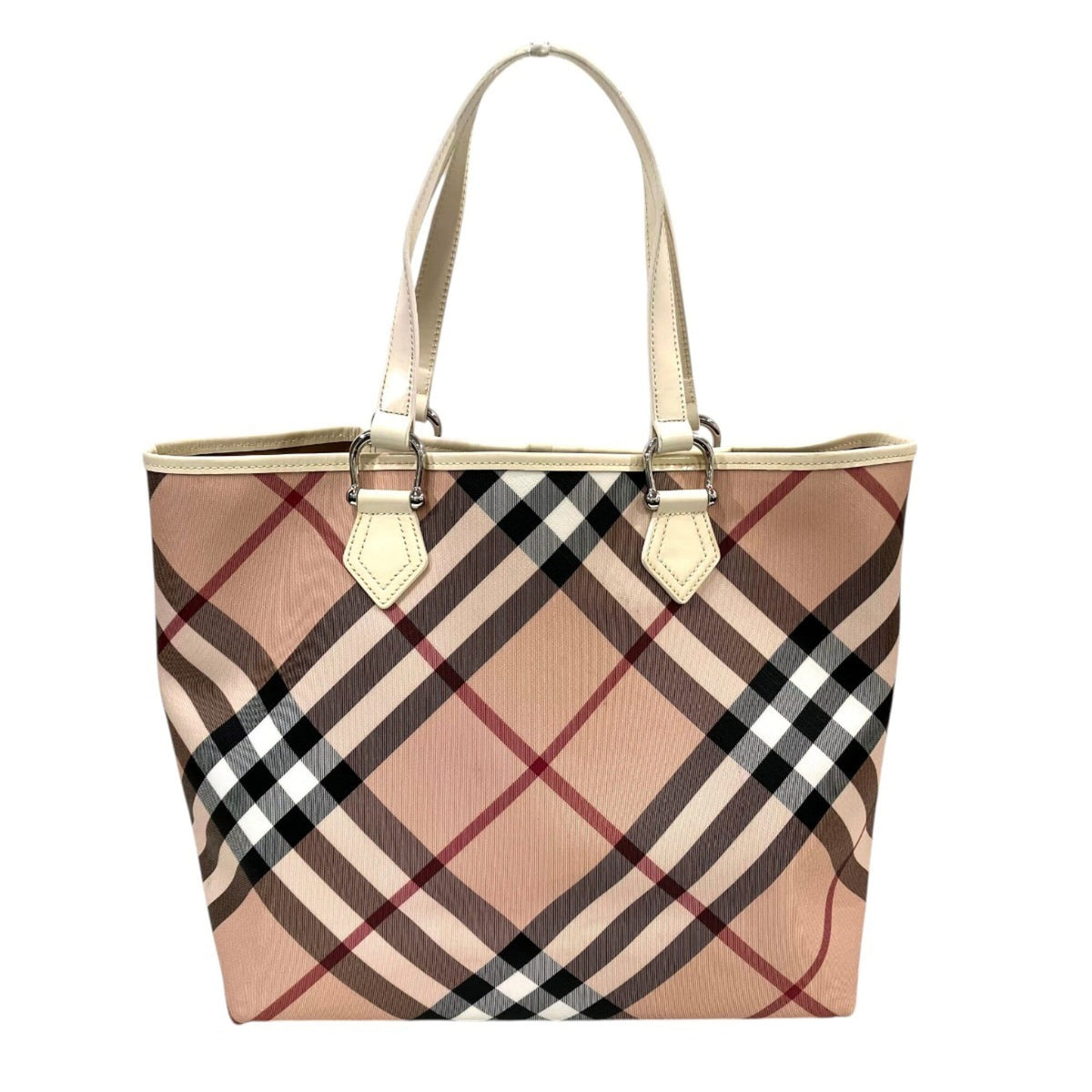 Burberry Beige Pvc Leather Tote Bag (Pre-Owned)