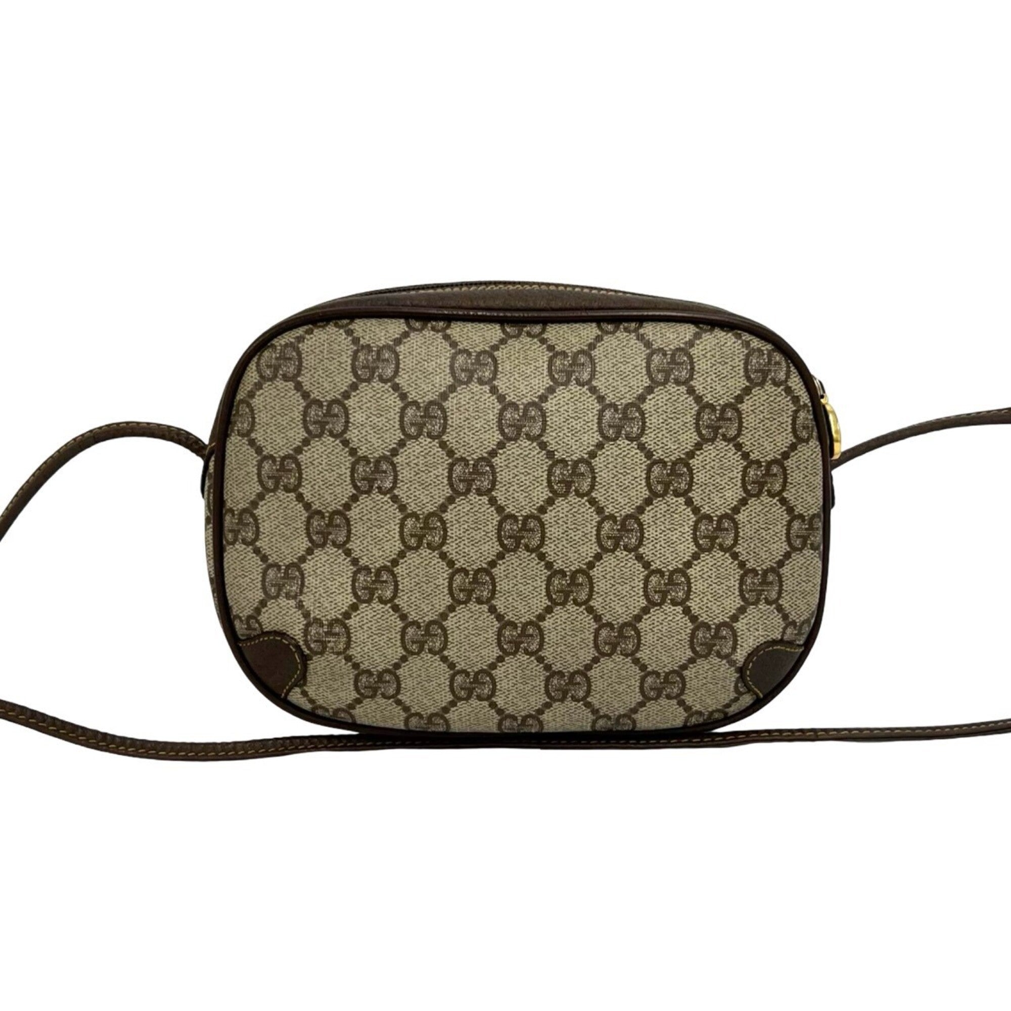 Gucci Brown Green Red Color Pvc Leather Shoulder Bag (Pre-Owned)