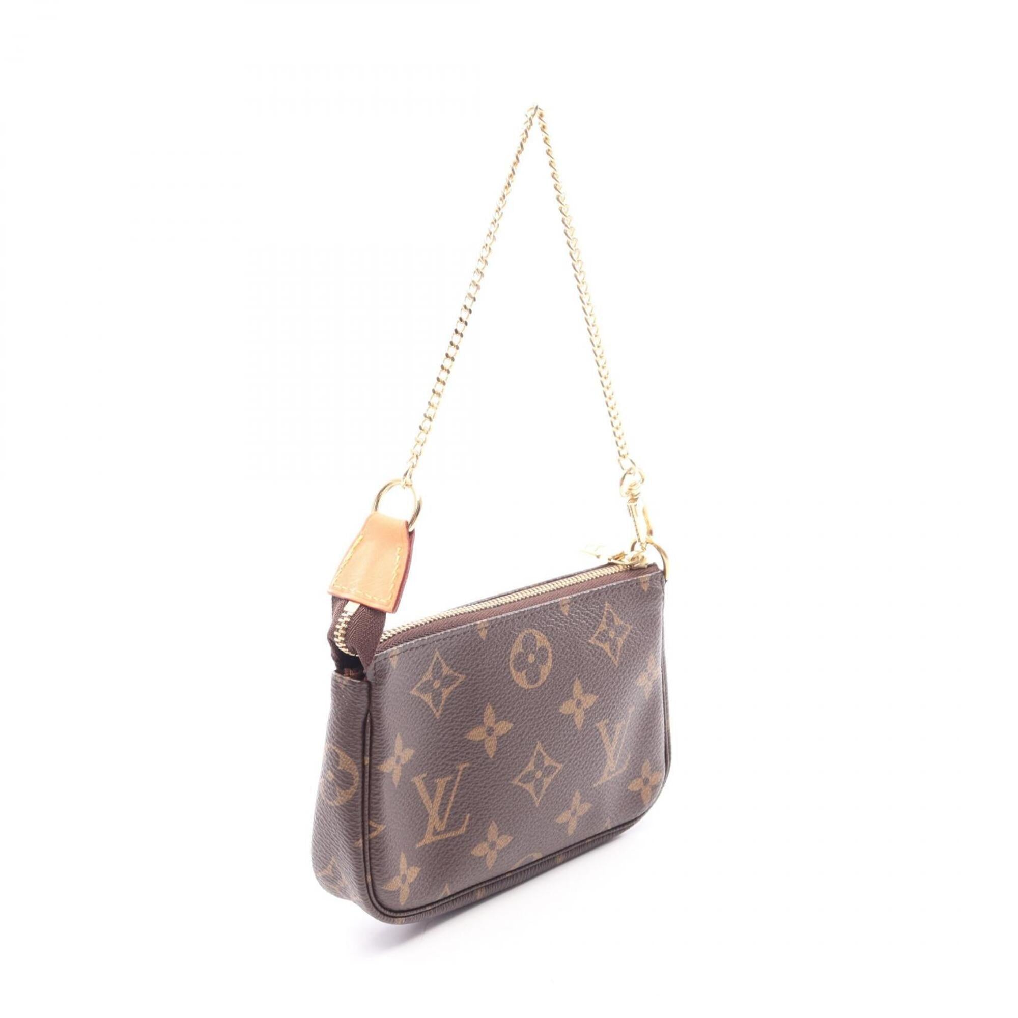 Louis Vuitton Brown Coated Canvas Leather Handbag Pochette (Pre-Owned)