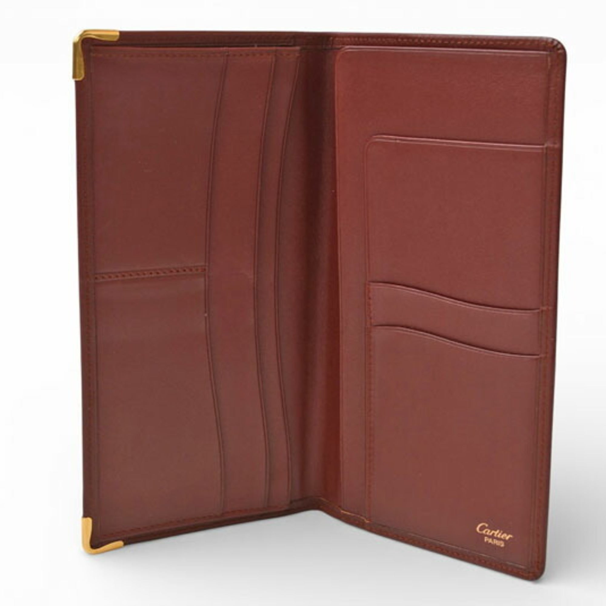 Cartier Must Bordeaux Leather Long Wallet (Bi-Fold) (Pre-Owned)