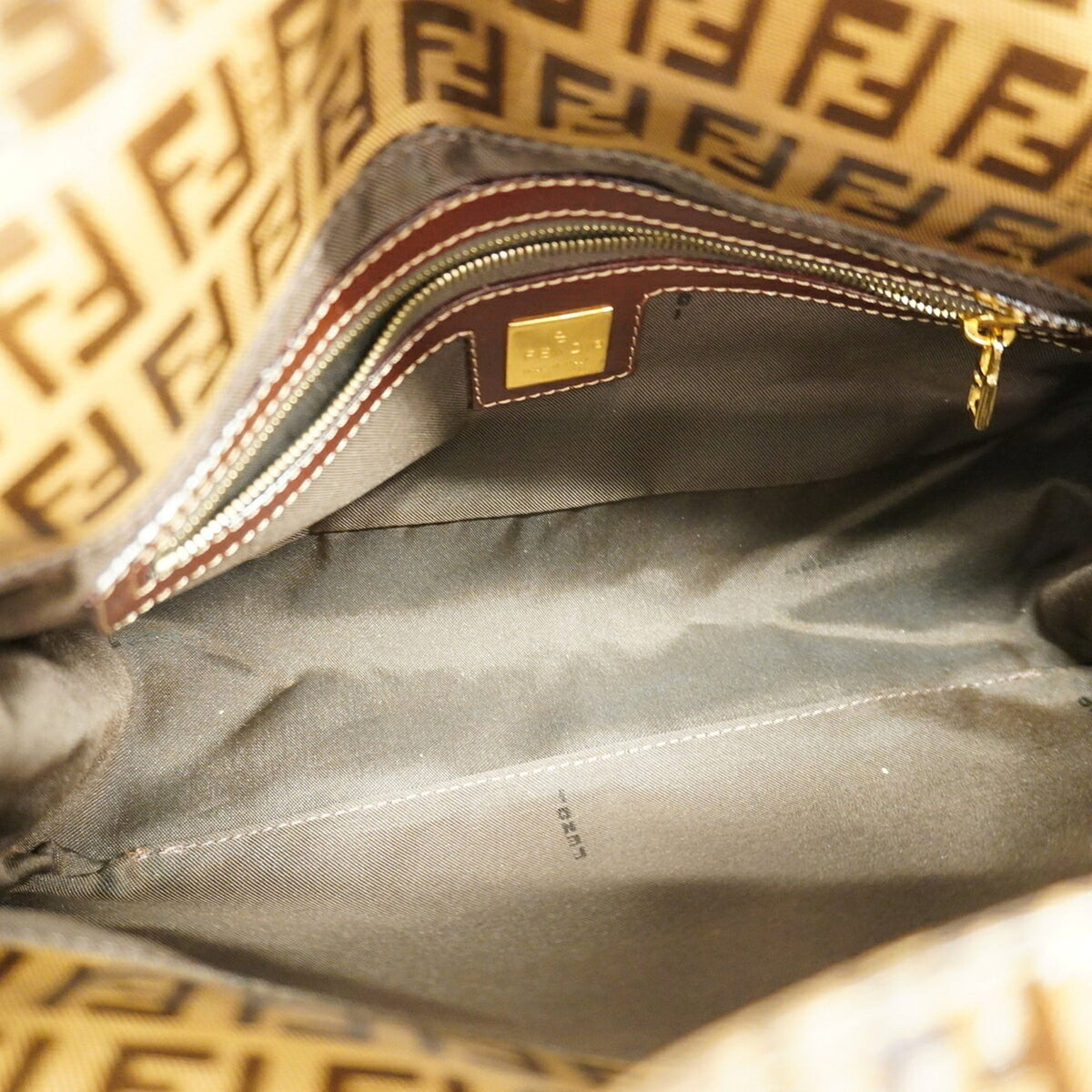 Fendi Brown Coated Canvas Handbag (Pre-Owned)
