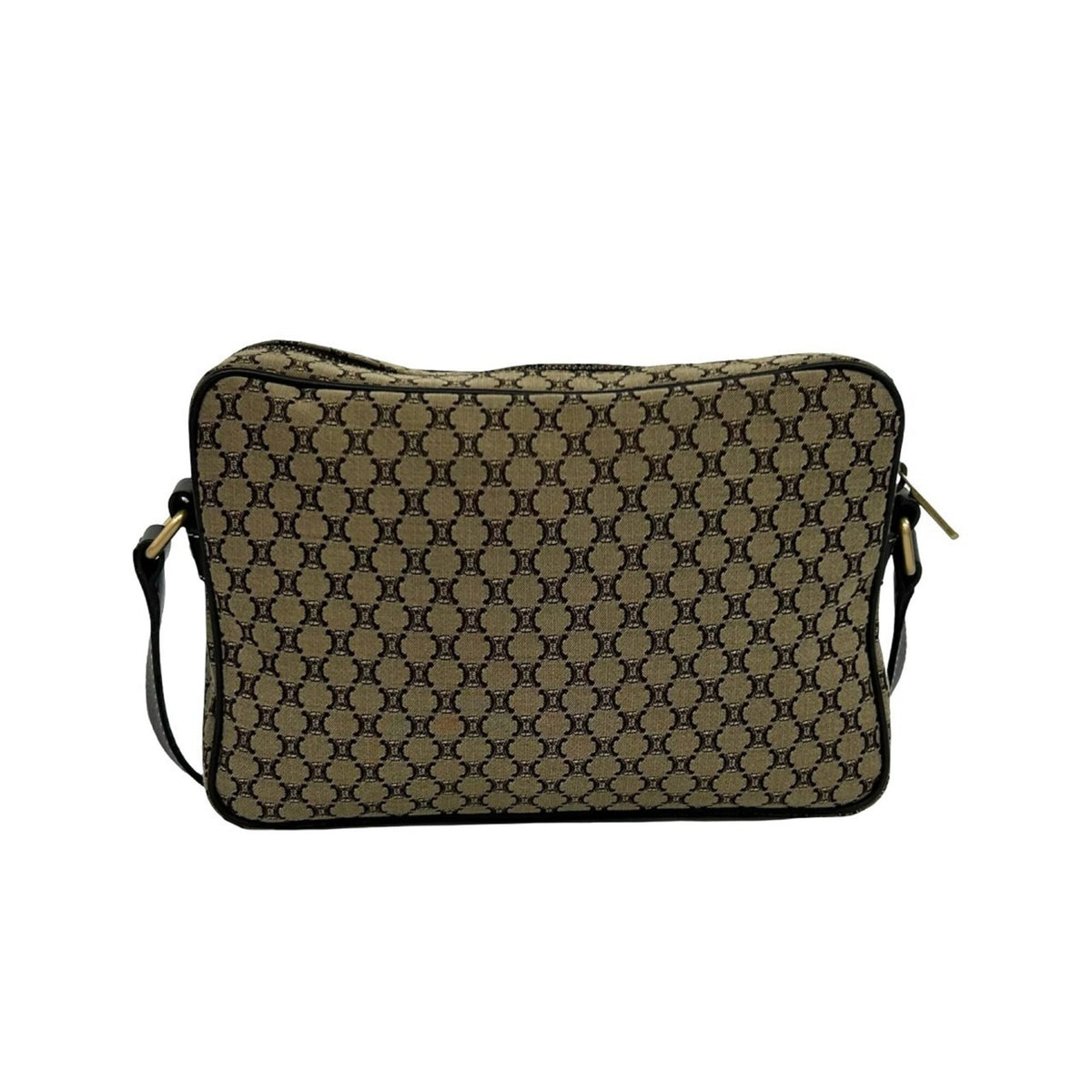 Celine Brown Canvas Leather Pochette Shoulder Bag (Pre-Owned)
