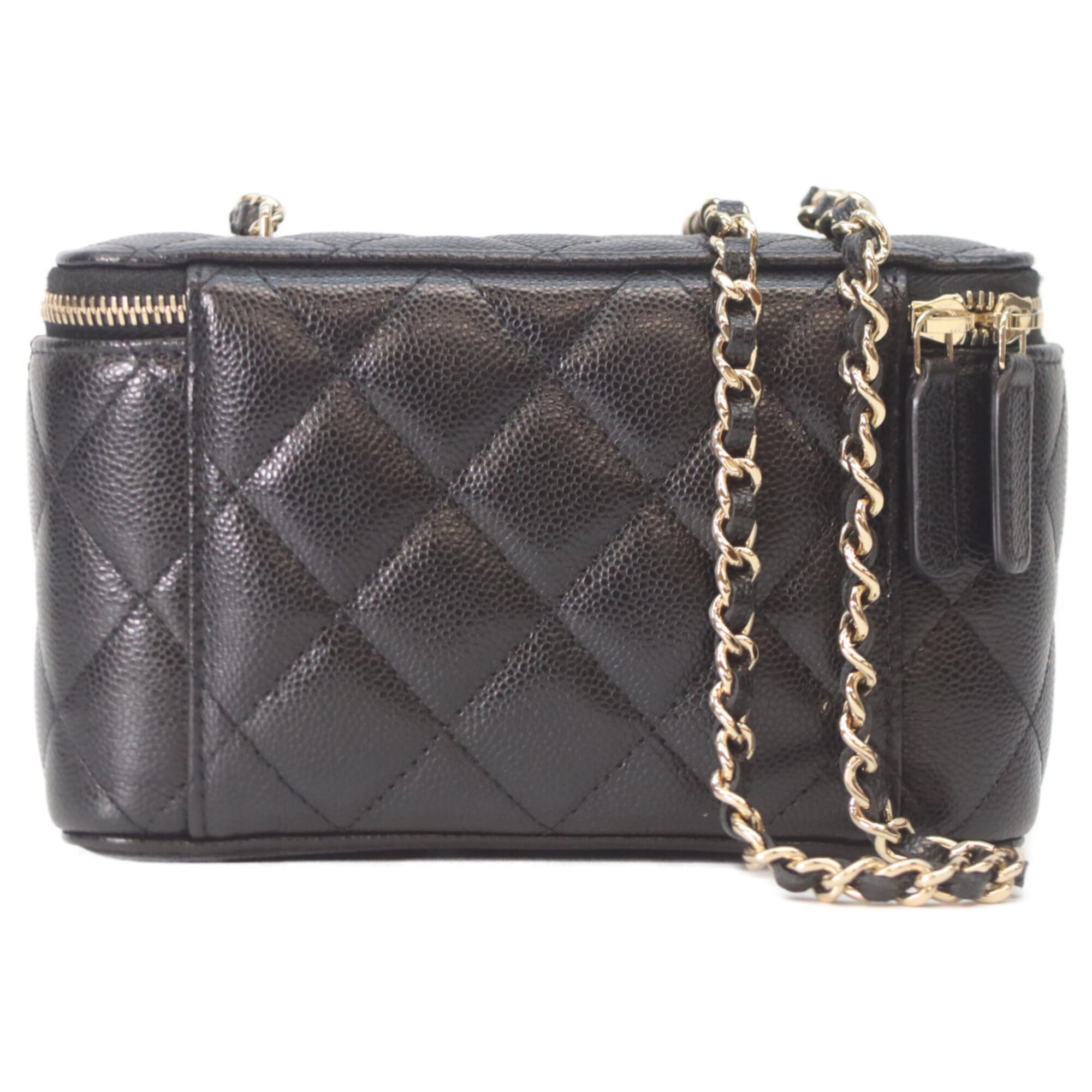 Chanel Black Grained Calfskin Shoulder Bag (Pre-Owned)