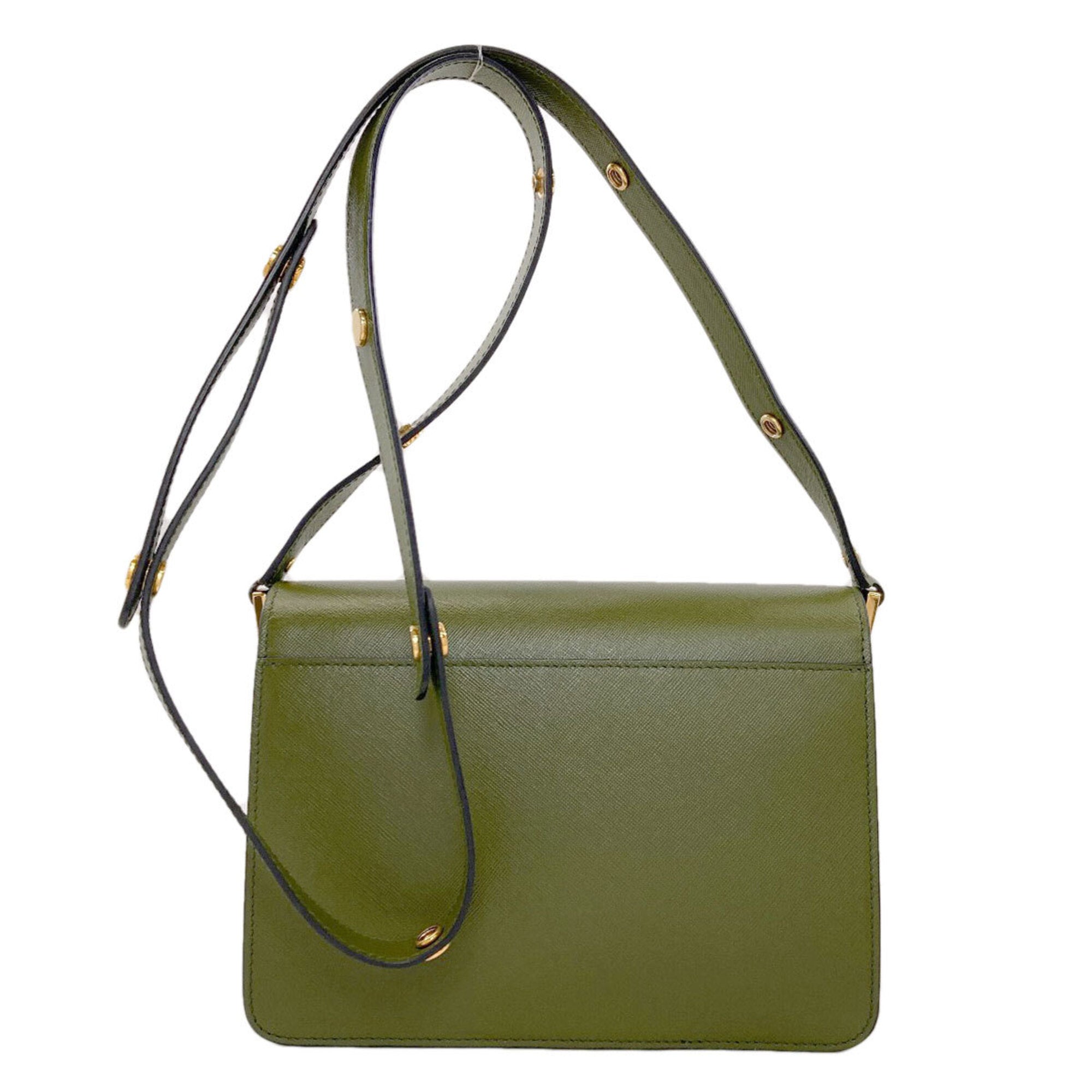 Marni Khaki Leather Shoulder Bag (Pre-Owned)