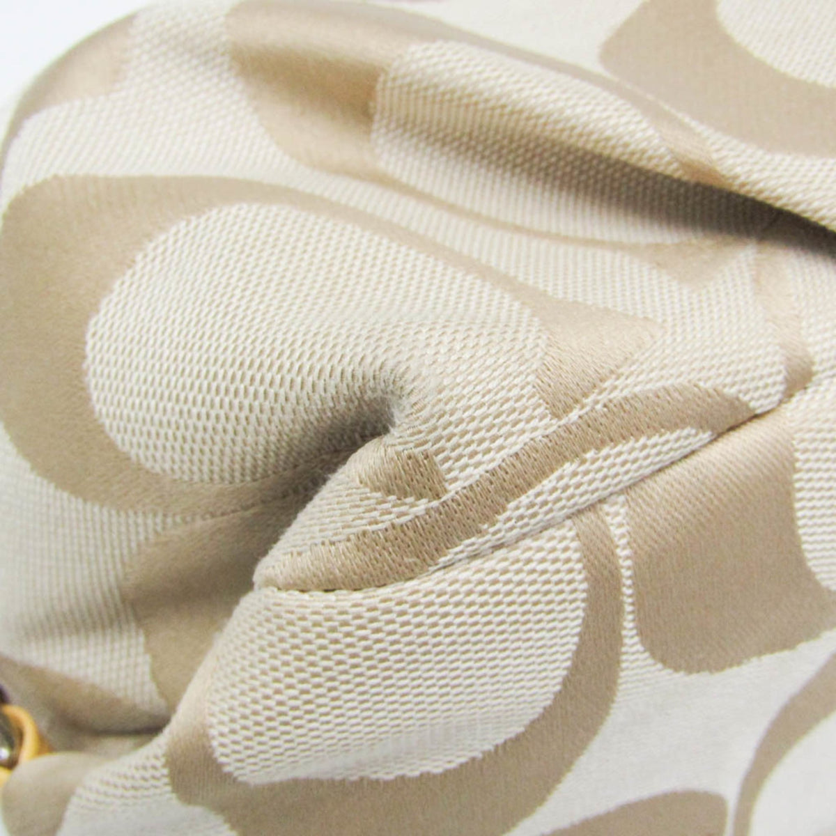 Coach Signature Light Beige Canvas Leather Shoulder Bag (Pre-Owned)