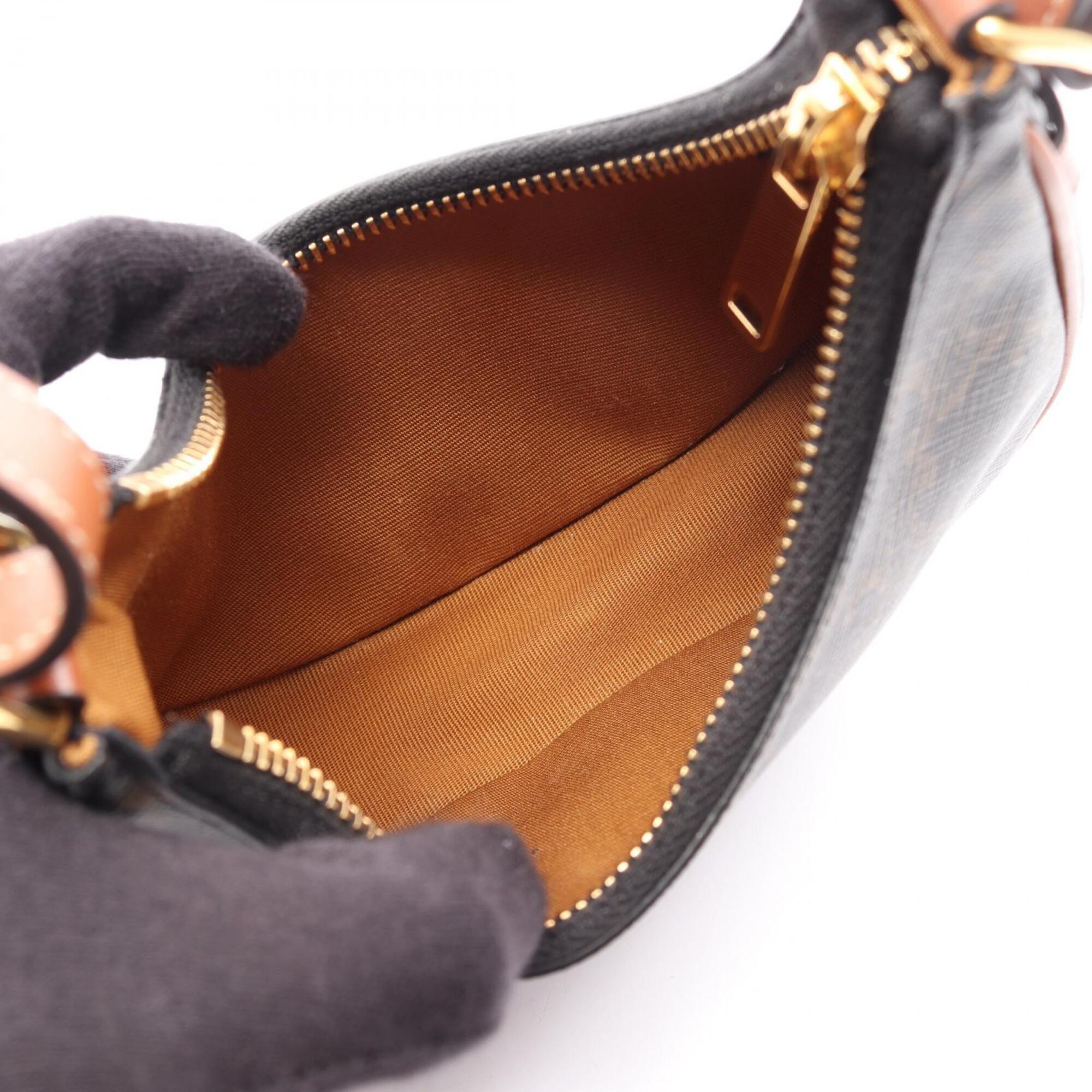 Celine Black Brown Coated Canvas Pvc Leather Handbag (Pre-Owned)