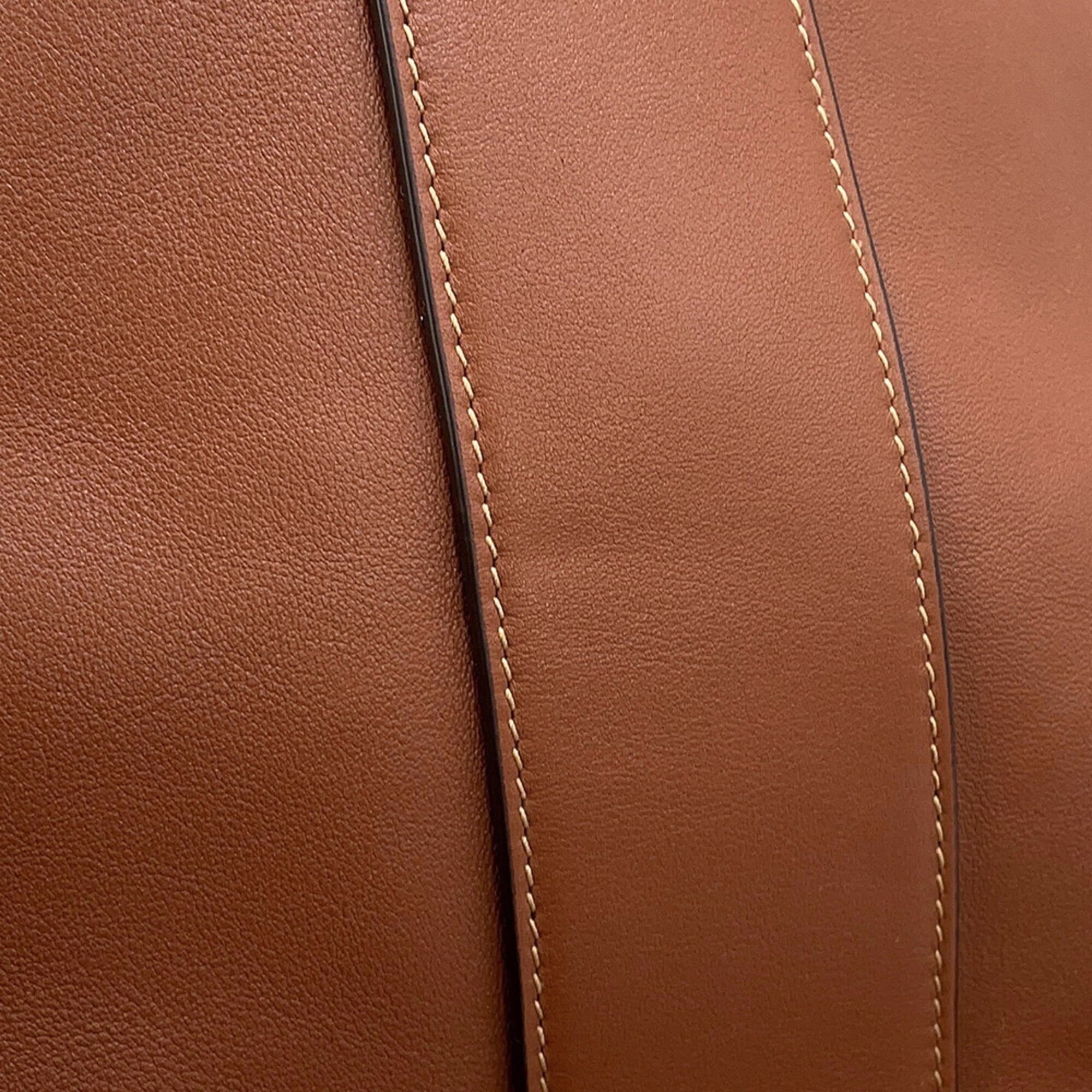 Yves Saint Laurent Brown Leather Handbag Tote Bag (Pre-Owned)