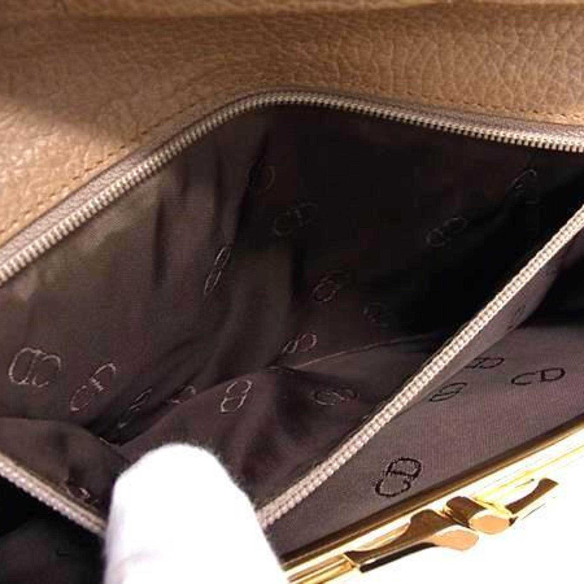 Christian Dior Beige Beige Brown Brown Pvc Leather Coin Purse/Coin Case (Pre-Owned)