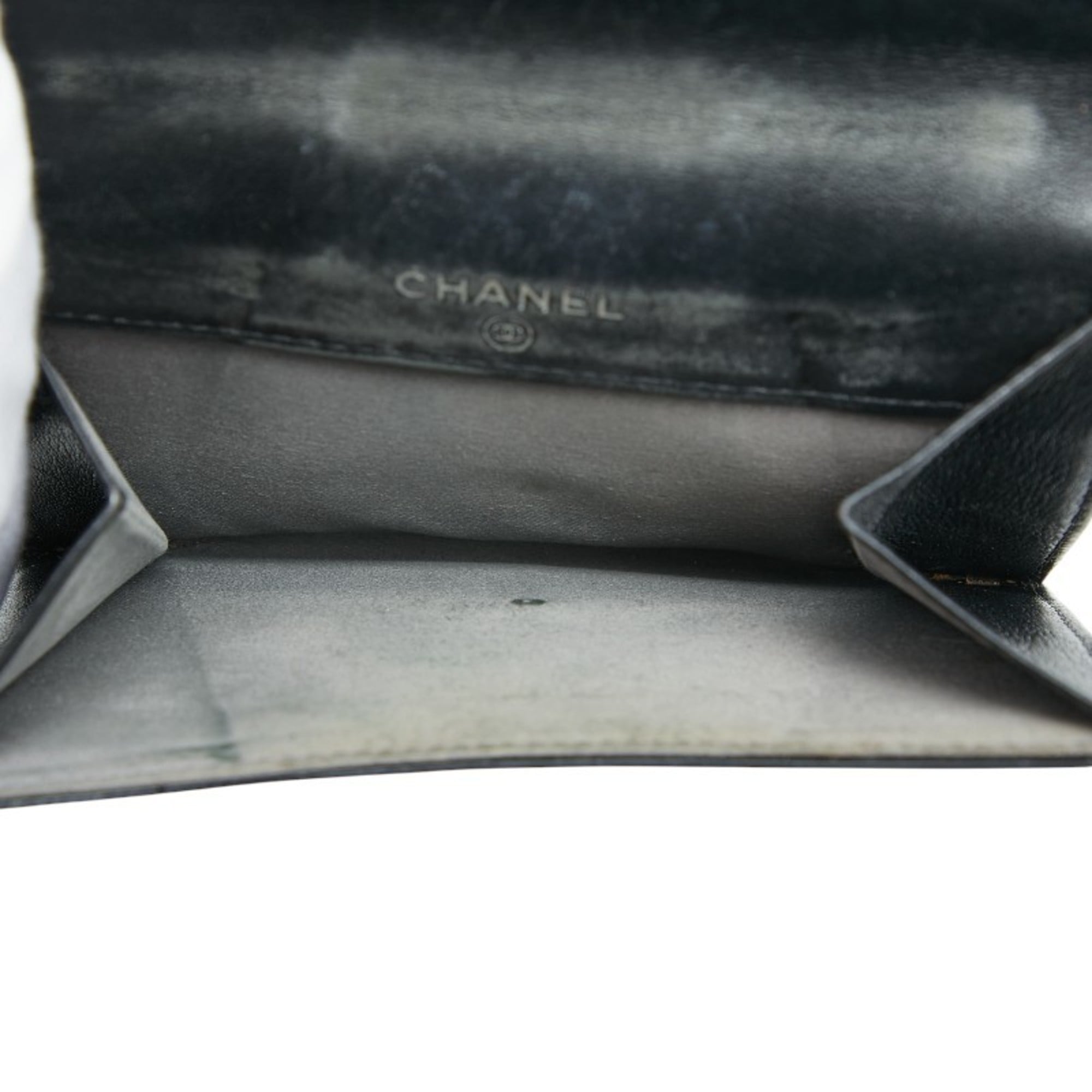 Chanel Black Multi-Color Patent Leather Wallet (Bi-Fold) (Pre-Owned)