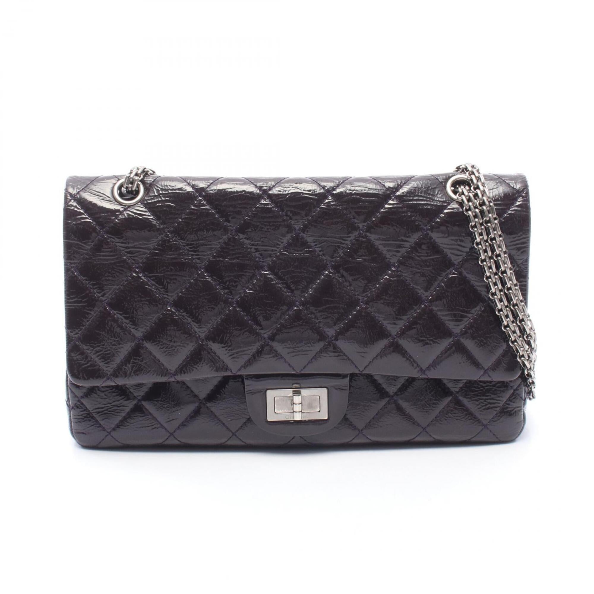 Chanel Purple Patent Leather Handbag Shoulder Bag (Pre-Owned)