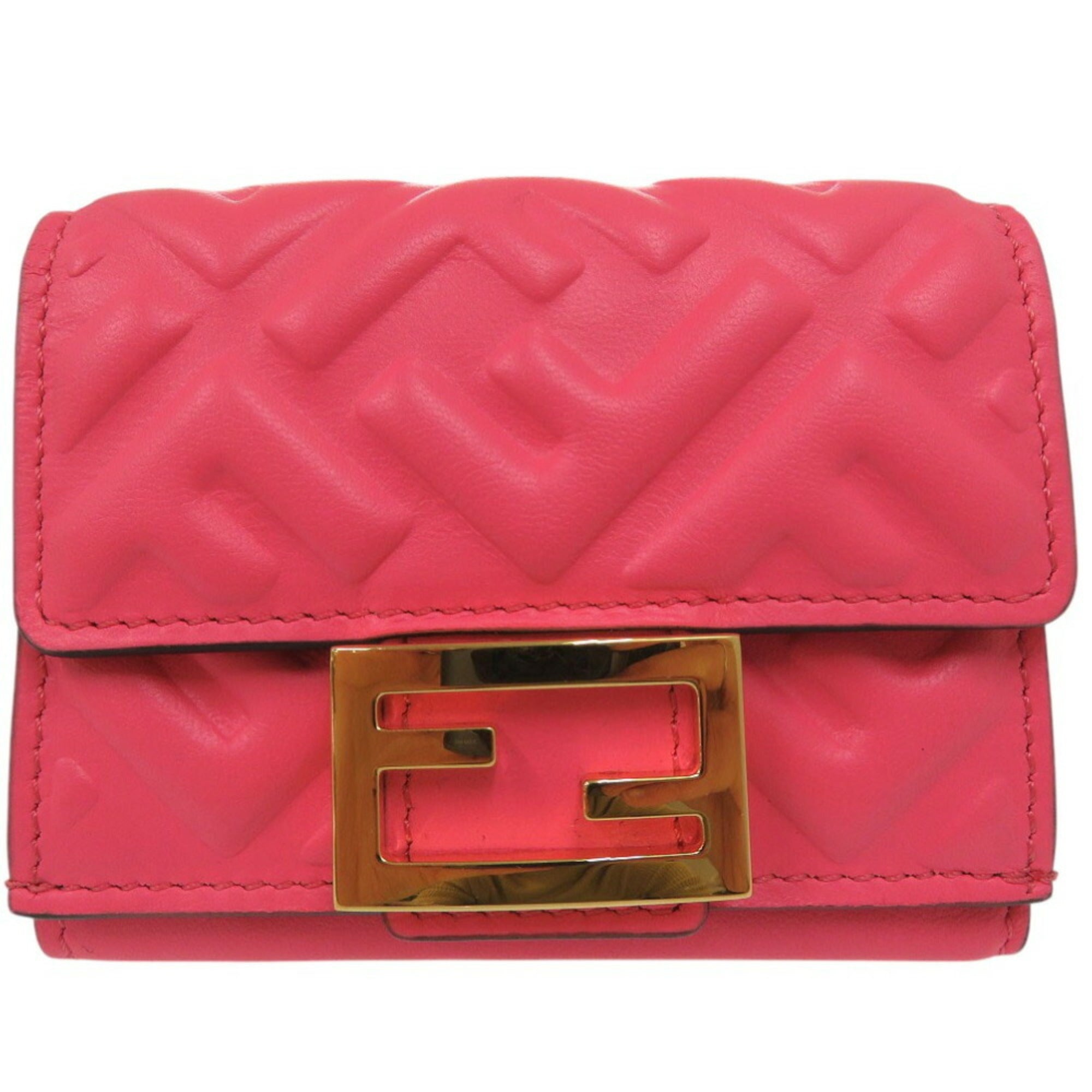 Fendi Pink Leather Wallet (Tri-Fold) (Pre-Owned)