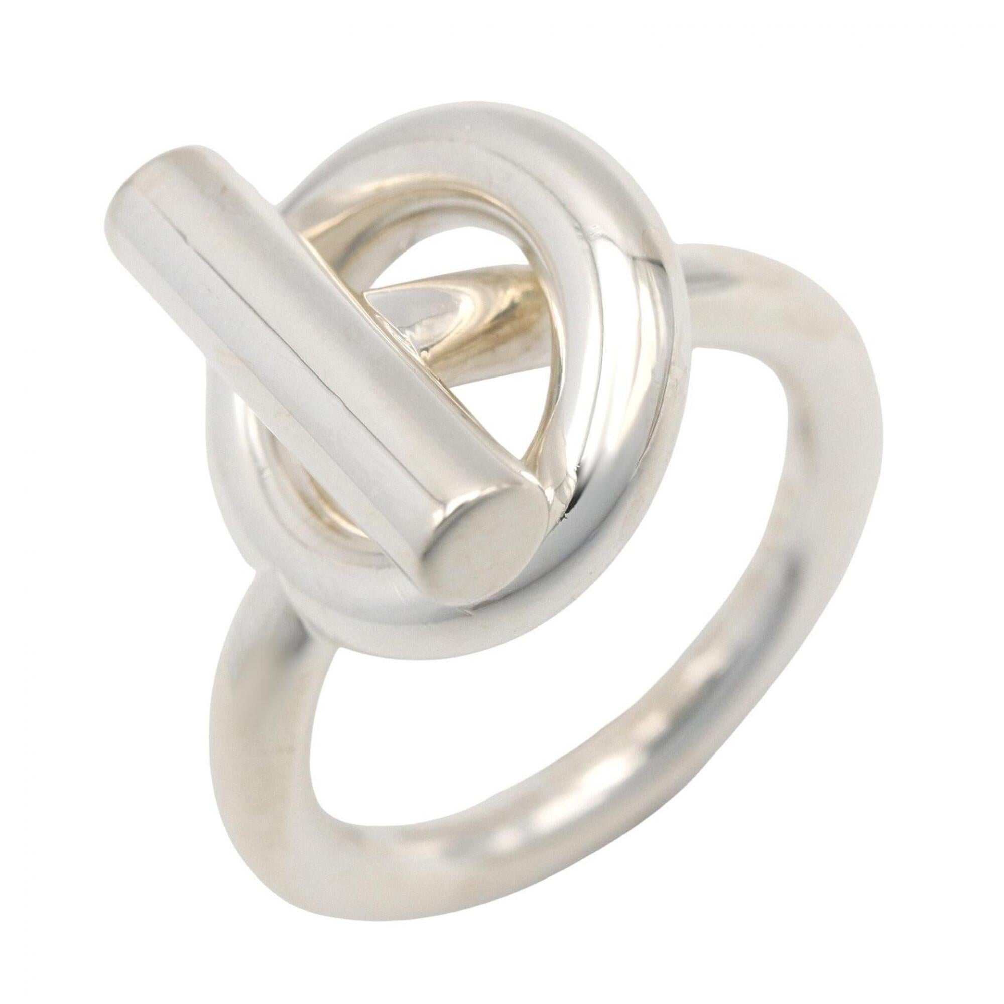 Hermes Silver Silver 925 Band Ring (Pre-Owned)