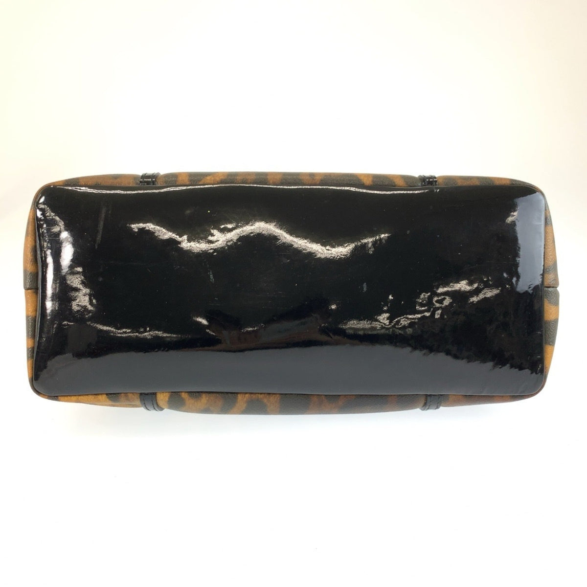 Dolce & Gabbana Black Brown Patent Leather Pvc Shoulder Bag Tote Bag (Pre-Owned)
