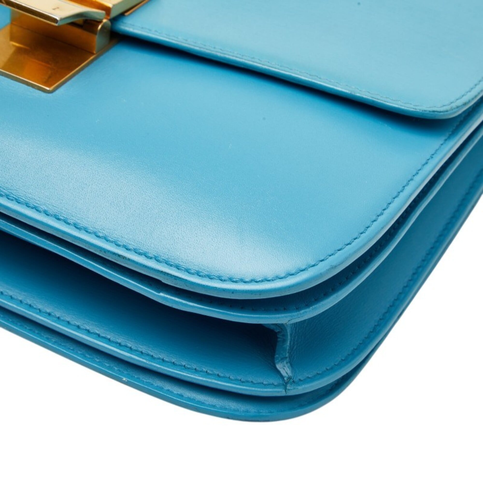 Celine Light Blue Leather Shoulder Bag (Pre-Owned)