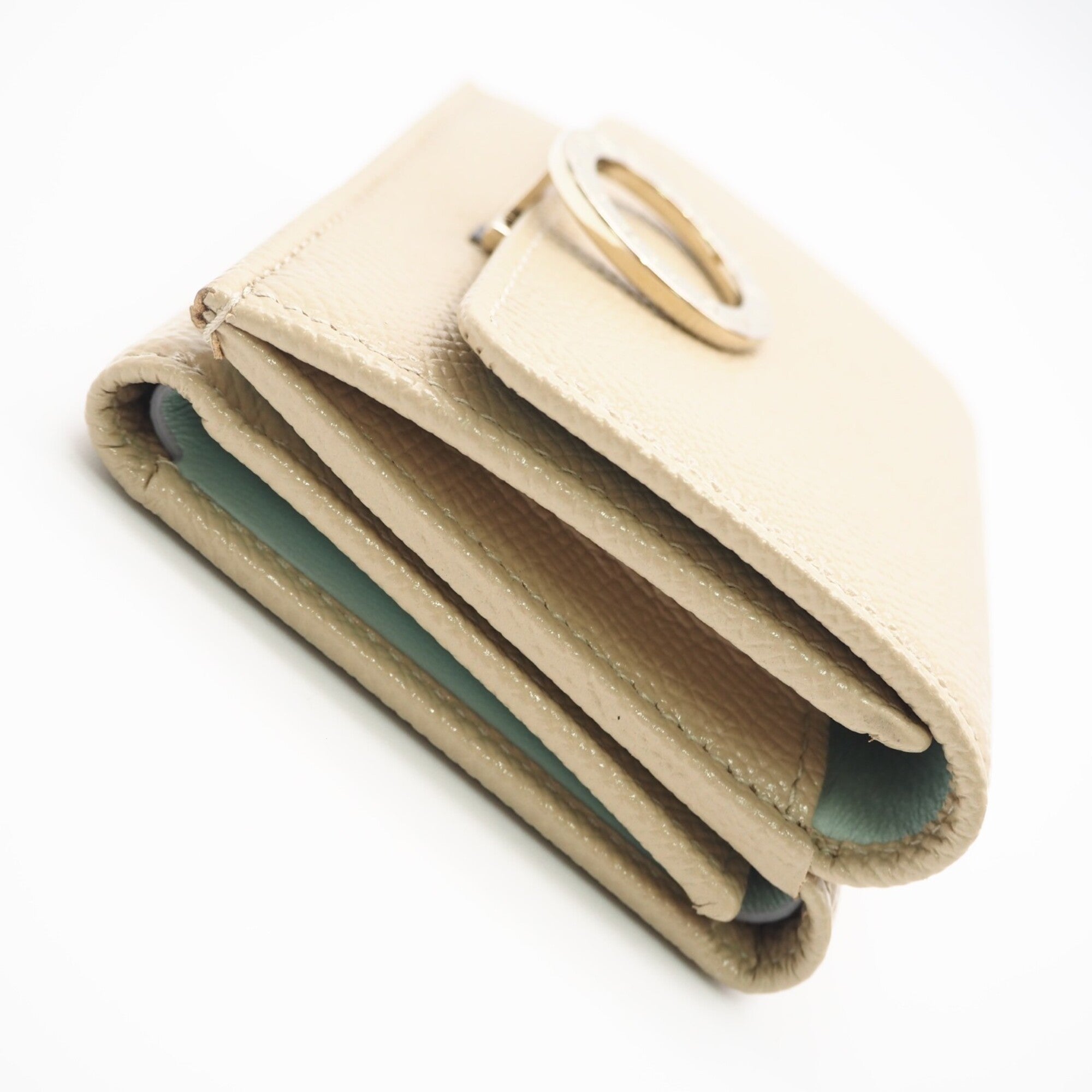 Bvlgari Bvlgari Bvlgari Beige Leather Wallet (Tri-Fold) (Pre-Owned)