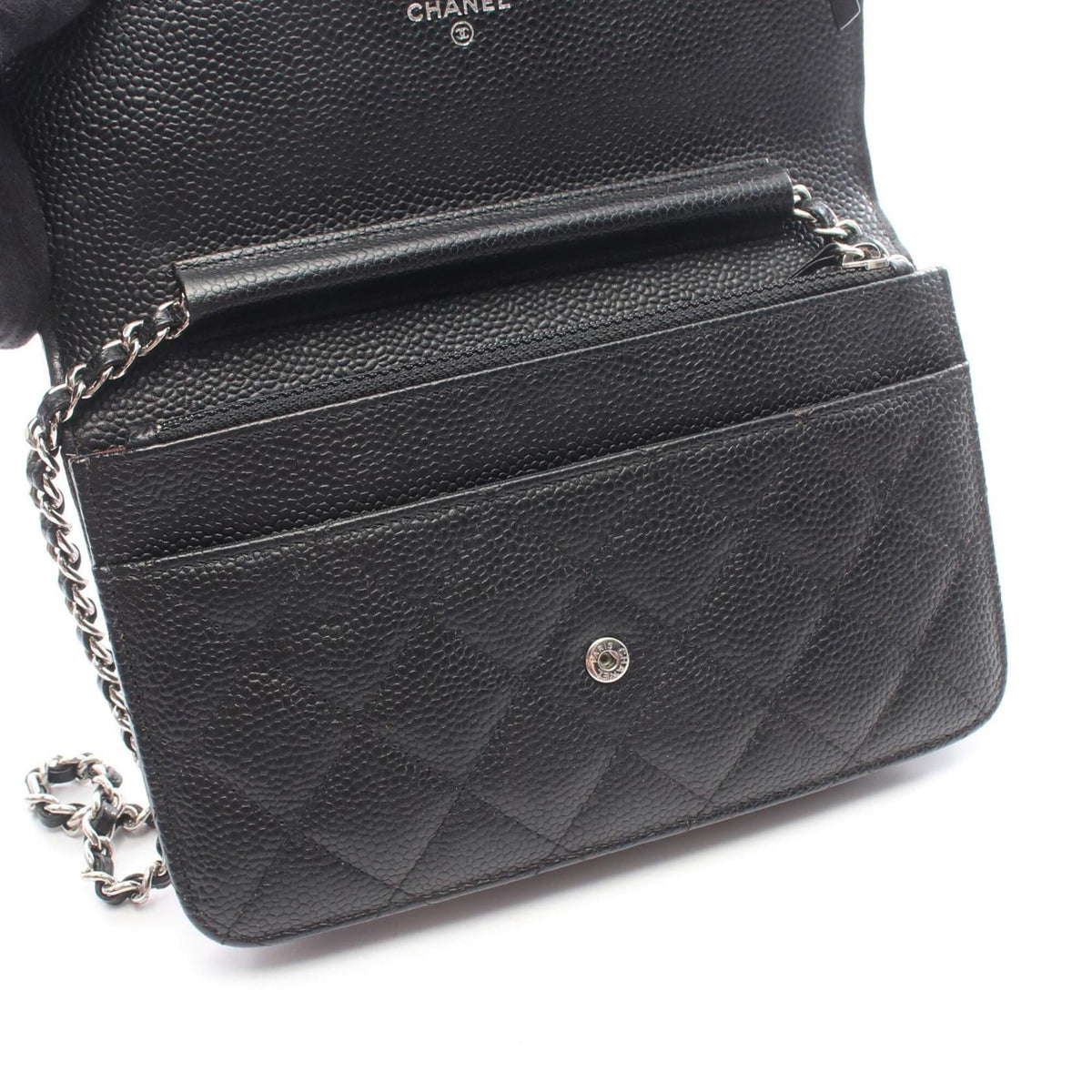 Chanel Matelasse Black Grained Calfskin Handbag Shoulder Bag (Pre-Owned)