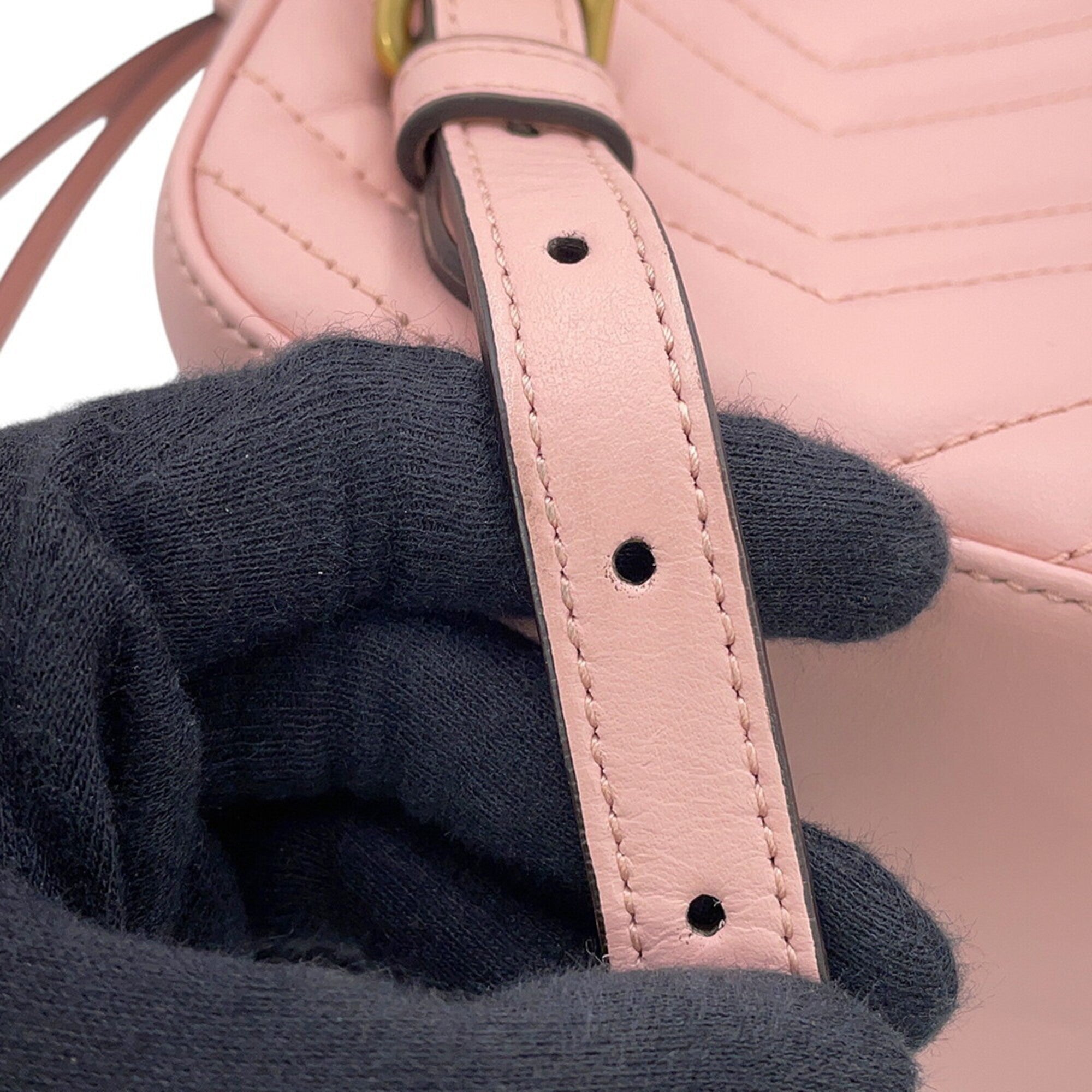 Gucci Gg Marmont Pink Leather Backpack (Pre-Owned)
