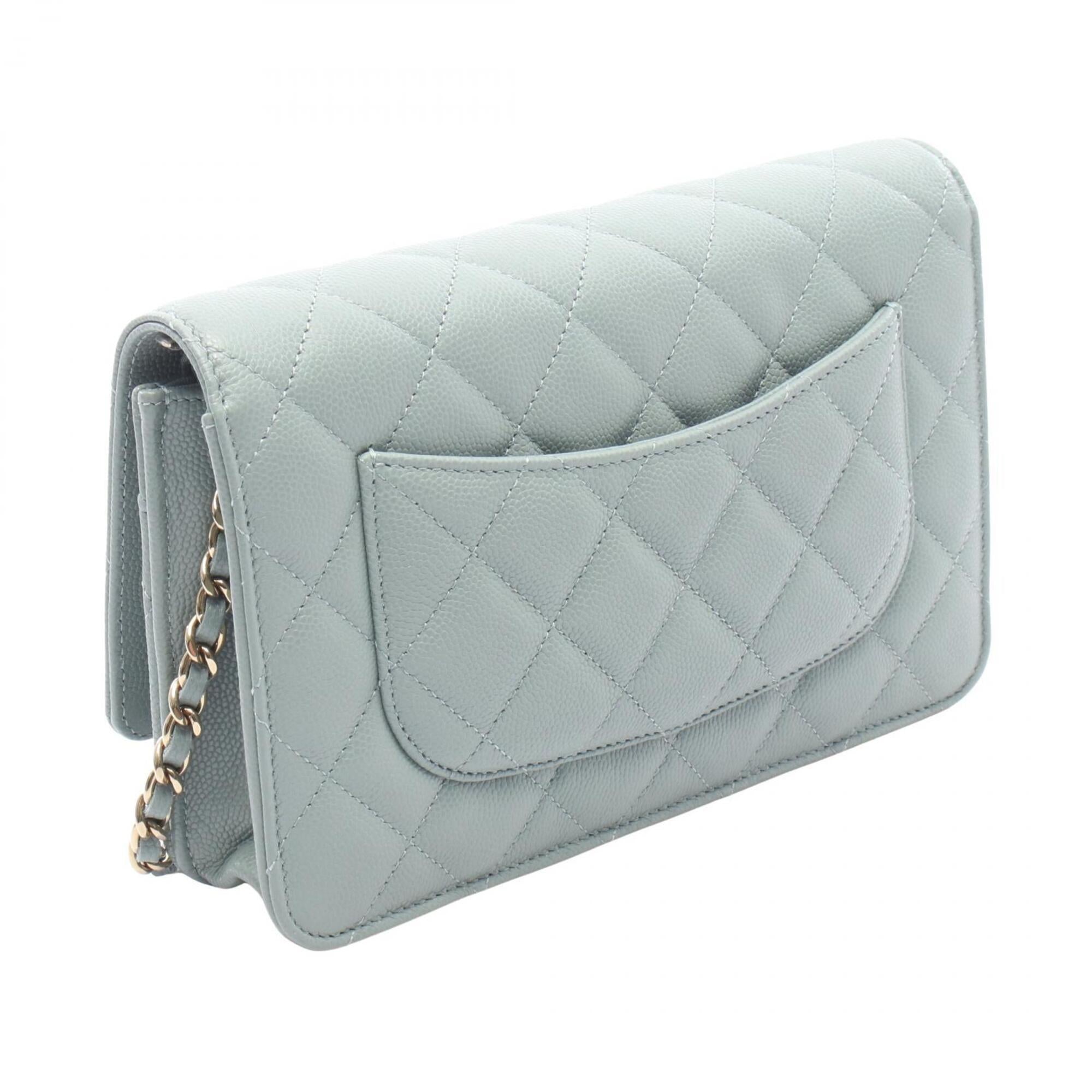 Chanel Blue Grained Calfskin Handbag Shoulder Bag (Pre-Owned)