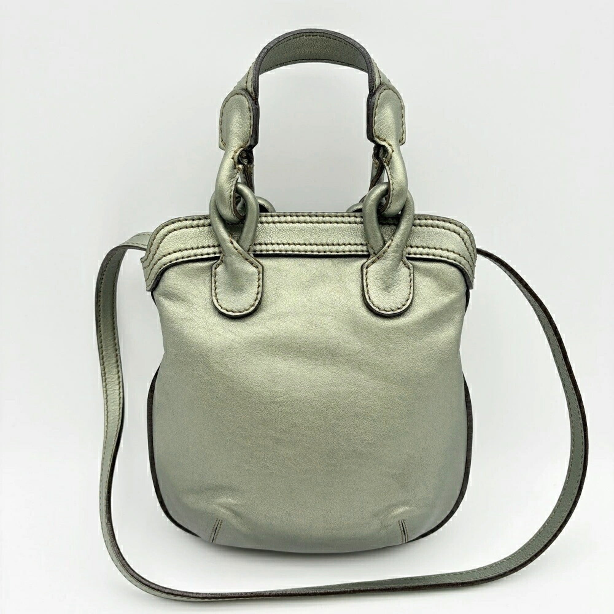 Loewe Moss Green Leather Shoulder Bag (Pre-Owned)