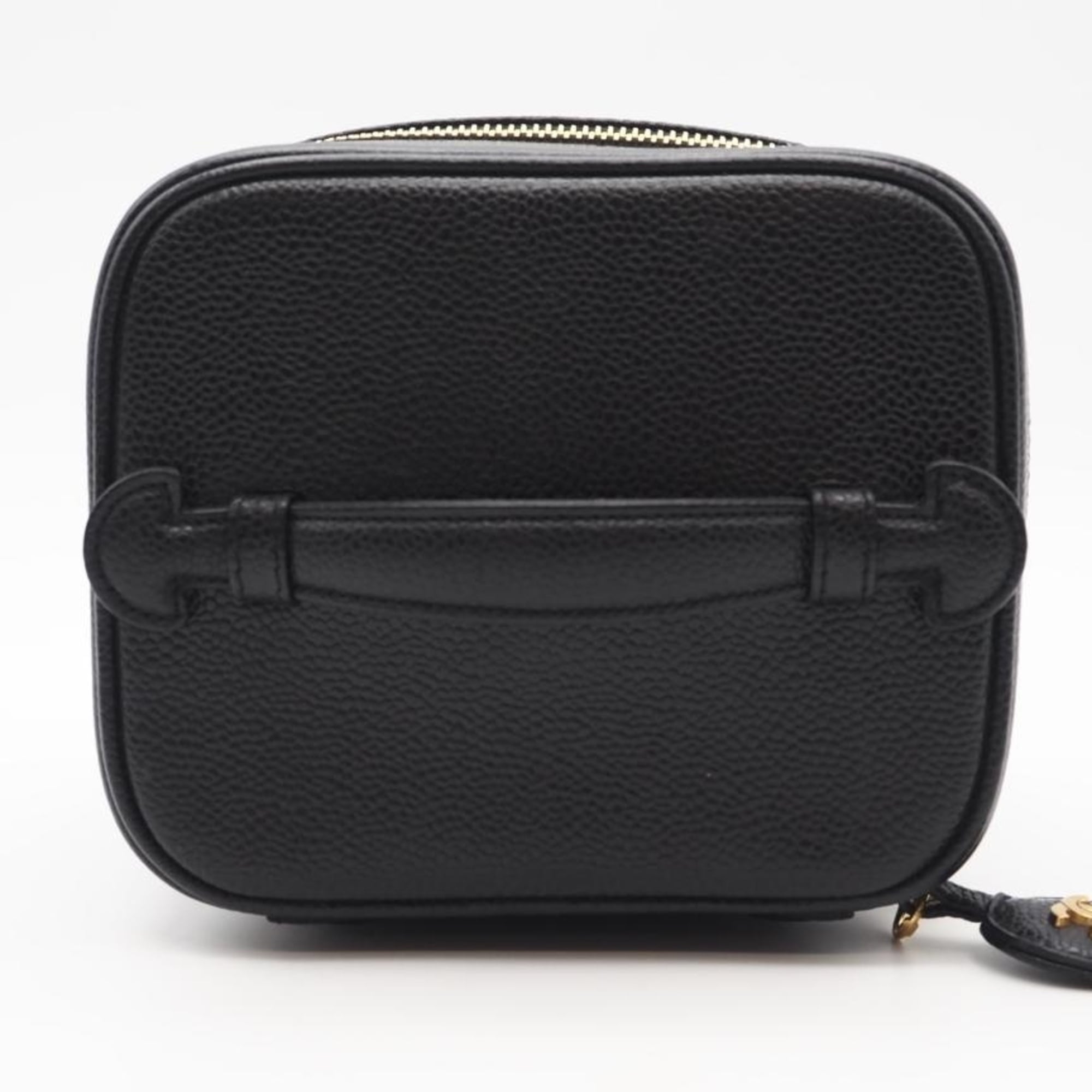Chanel Black Leather Handbag Vanity Bag (Pre-Owned)