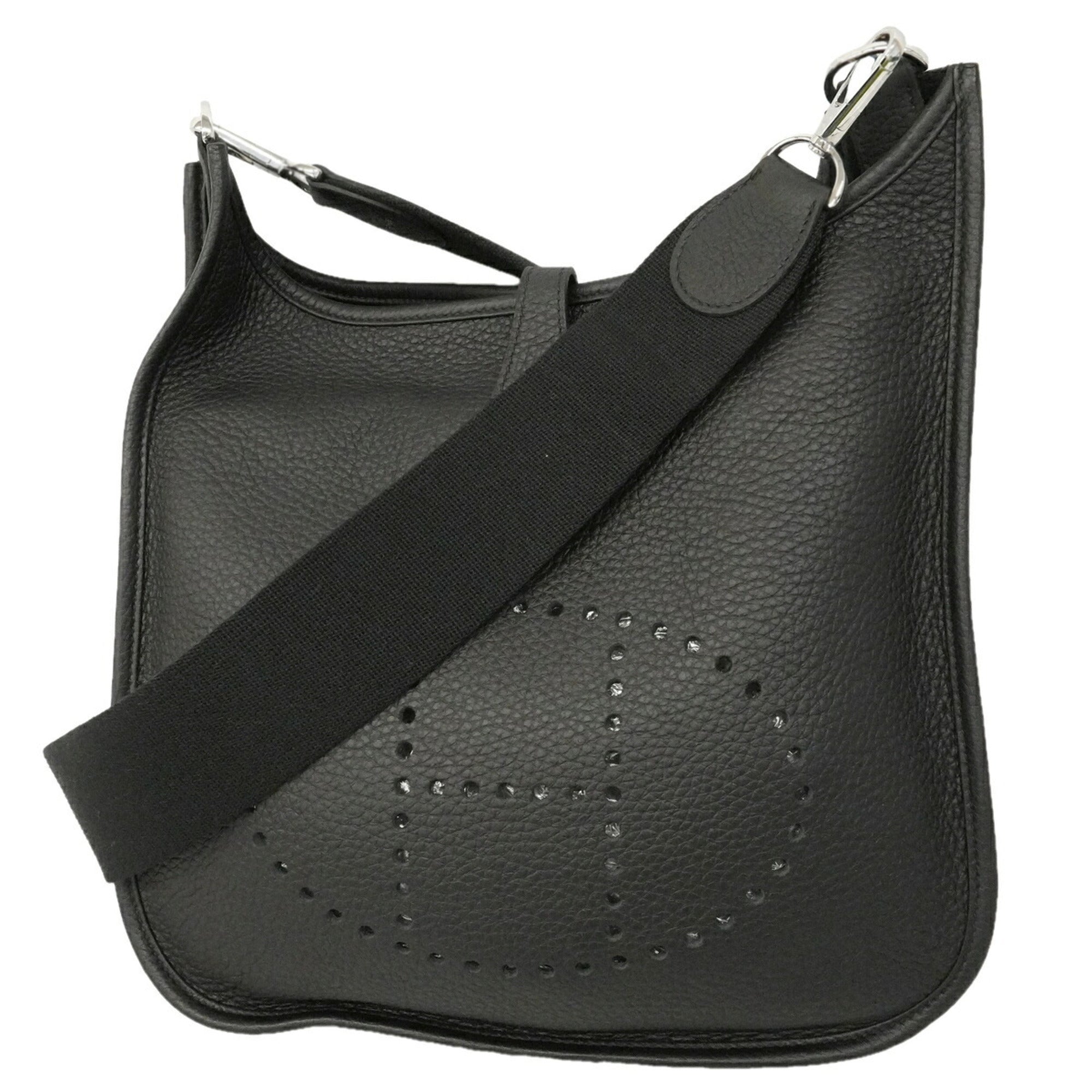 Hermes Black Taurillon Clemence Leather Shoulder Bag (Pre-Owned)