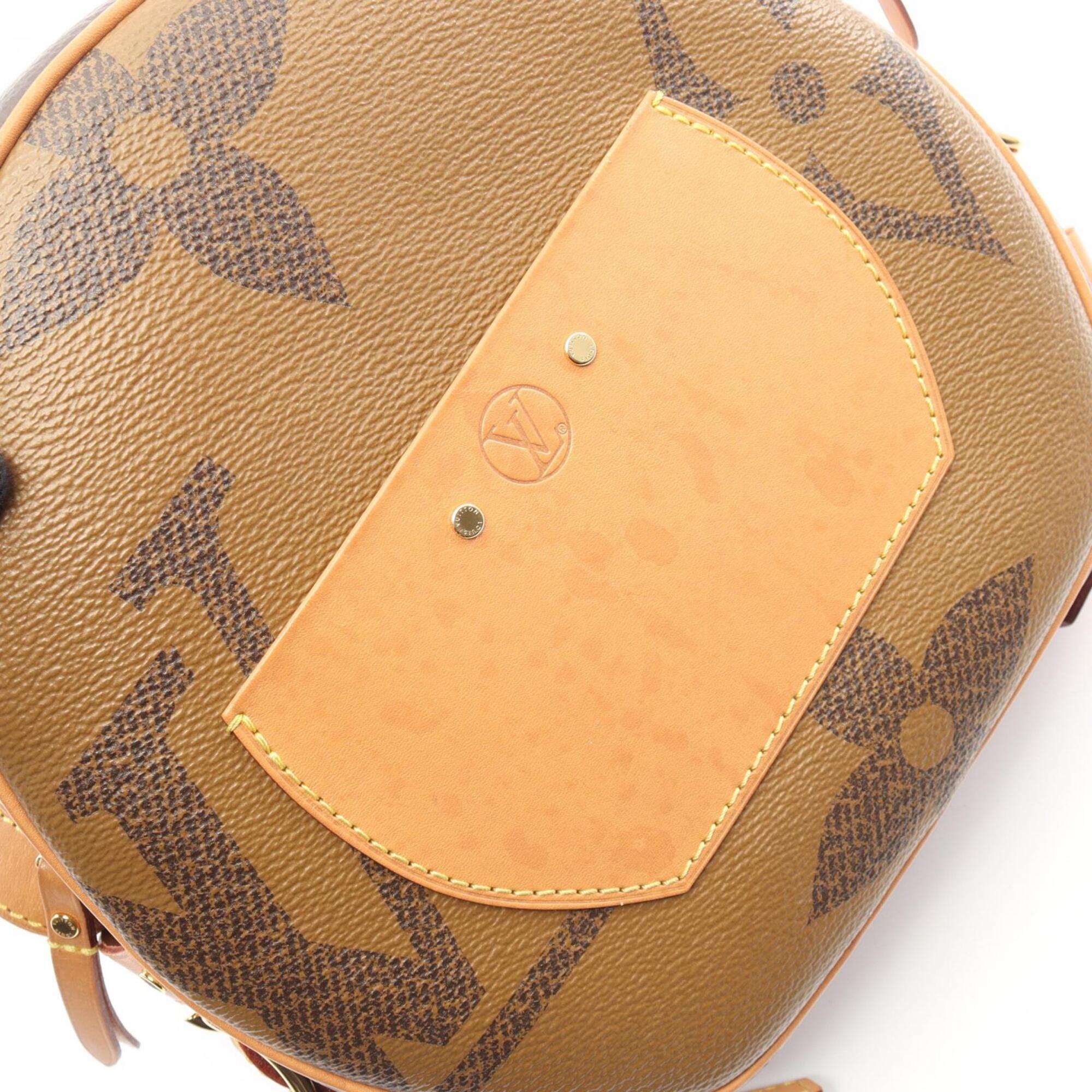 Louis Vuitton Brown Coated Canvas Leather Handbag Shoulder Bag (Pre-Owned)