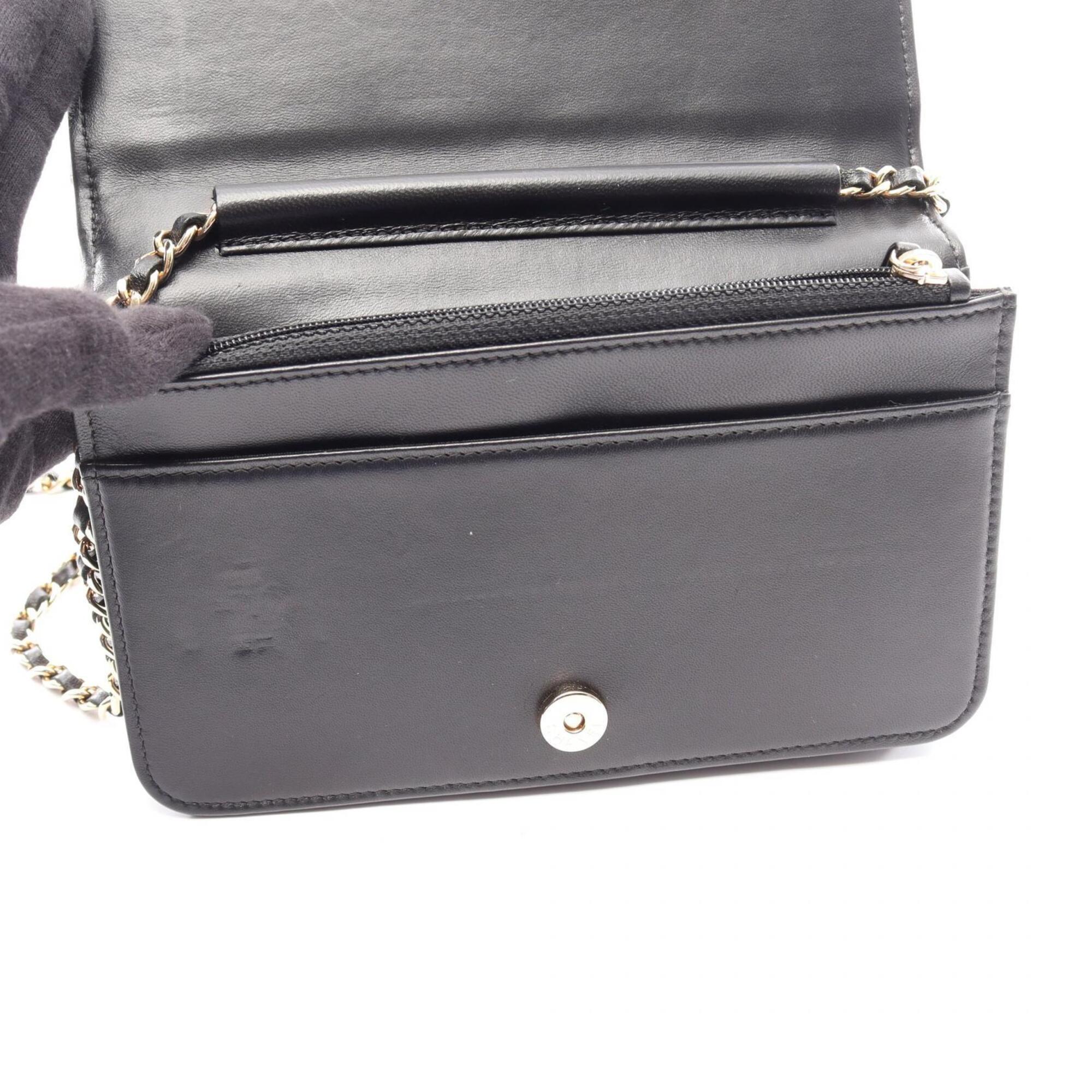 Chanel Black Pink Leather Handbag Shoulder Bag (Pre-Owned)