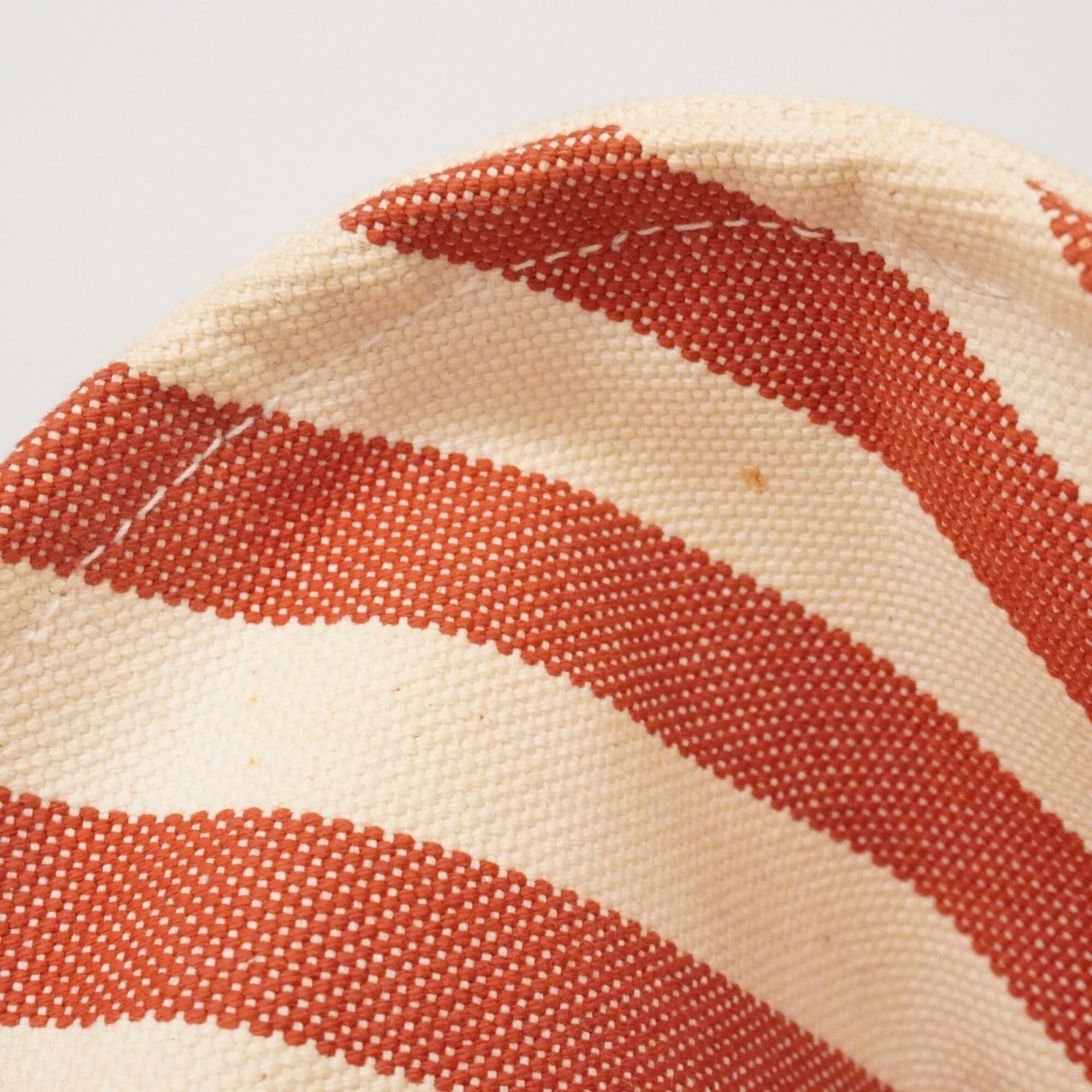 Hermes Red Color White Canvas Tote Bag (Pre-Owned)
