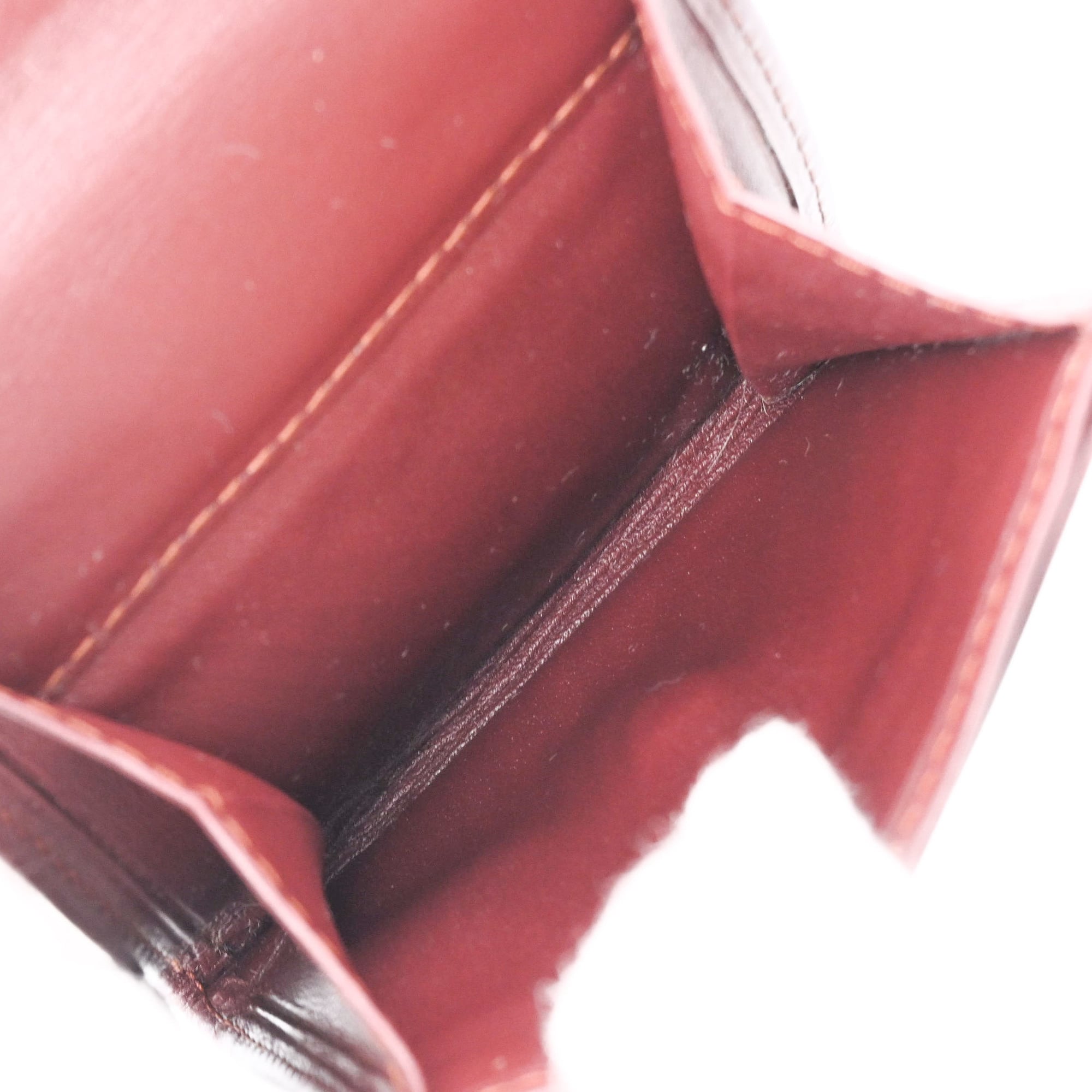 Cartier Bordeaux Leather Coin Purse/Coin Case (Pre-Owned)