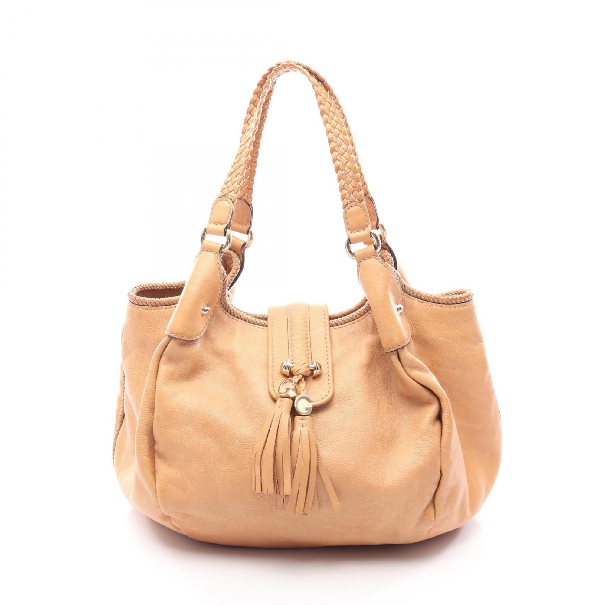 Gucci Beige Leather Handbag Shoulder Bag (Pre-Owned)