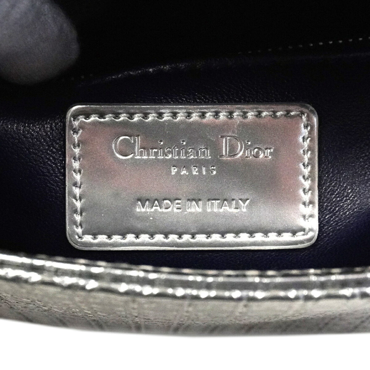 Christian Dior Silver Leather Handbag (Pre-Owned)
