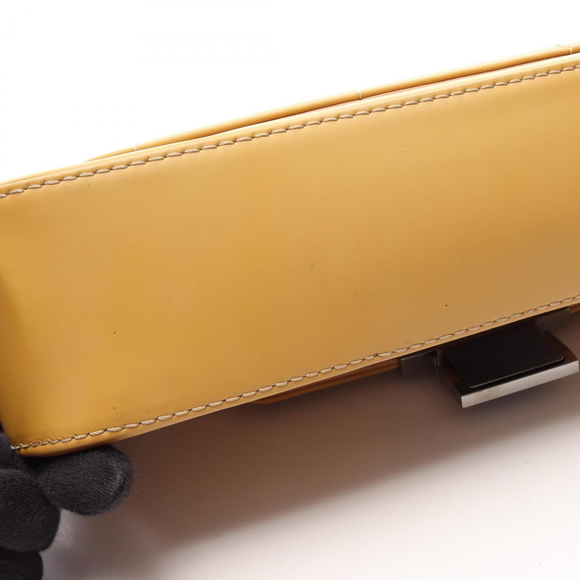 Chanel Yellow Leather Handbag Shoulder Bag (Pre-Owned)