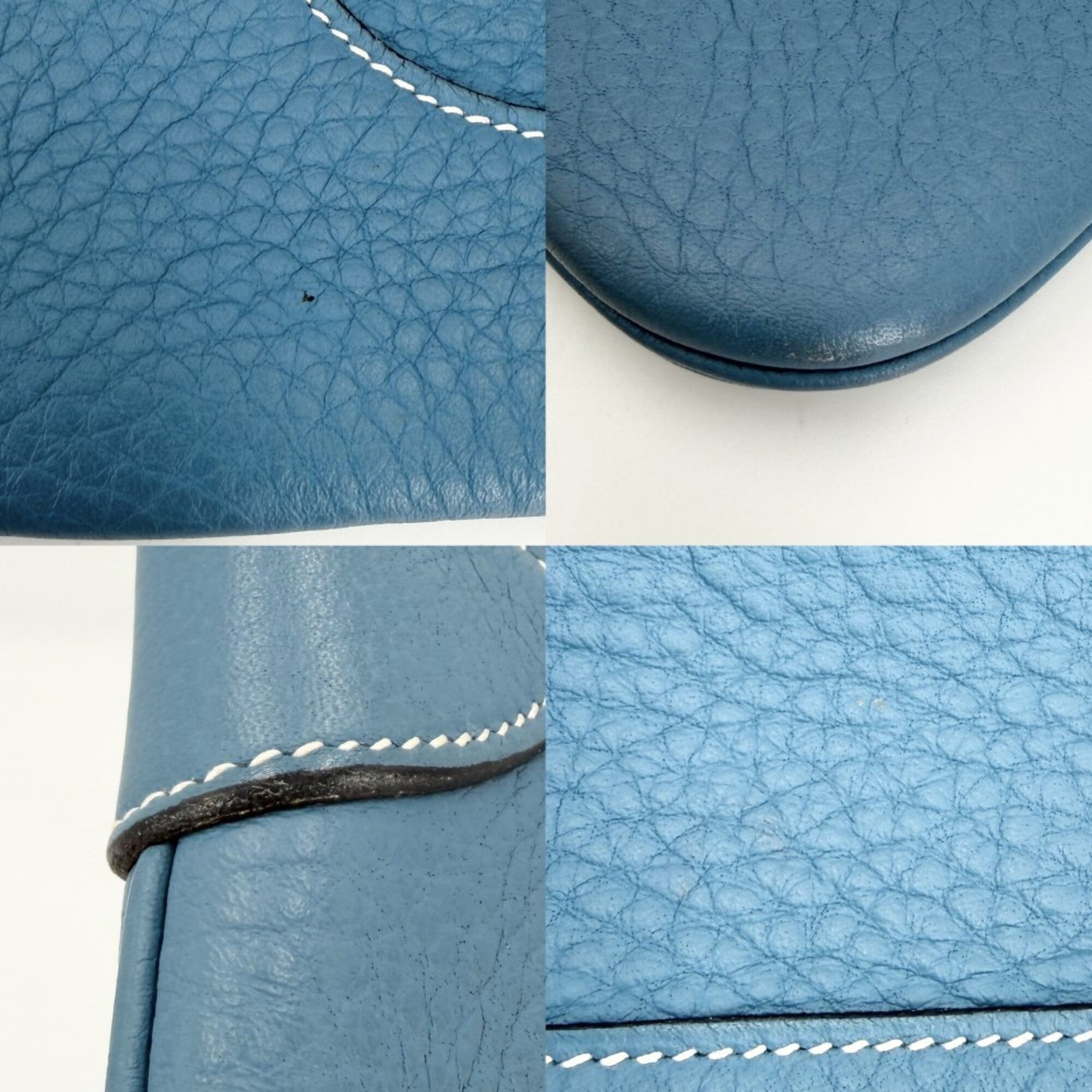 Hermes Blue Leather Shoulder Bag (Pre-Owned)
