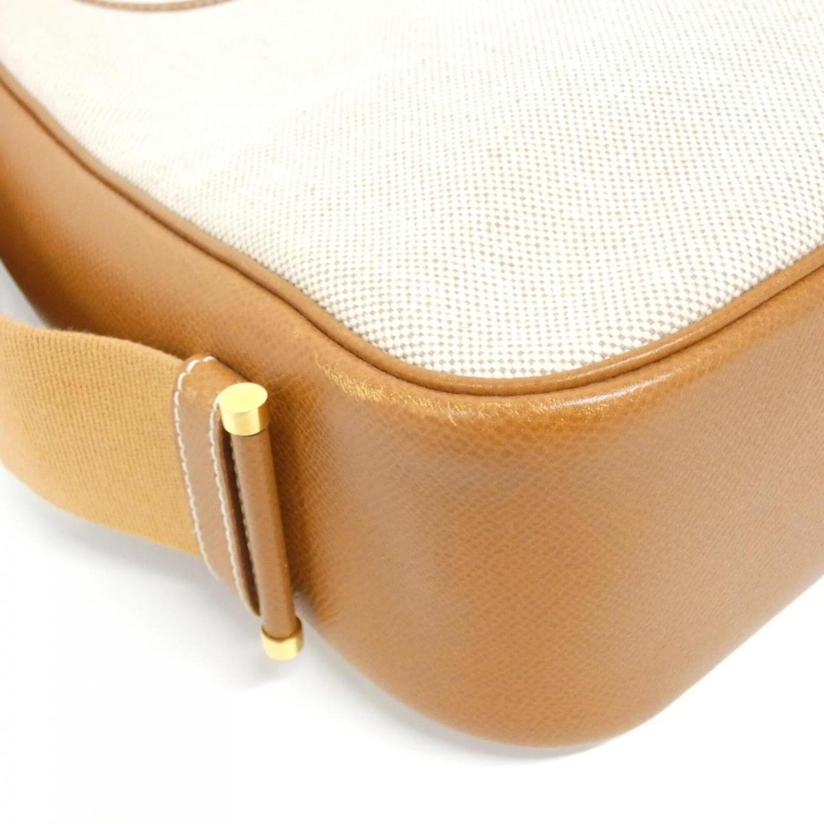 Hermes Gold Toile H Courchevel Leather Handbag (Pre-Owned)