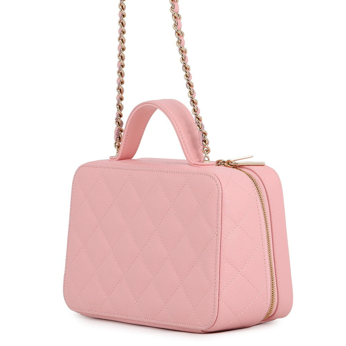 Chanel Matelasse Pink Grained Calfskin Handbag Shoulder Bag (Pre-Owned)