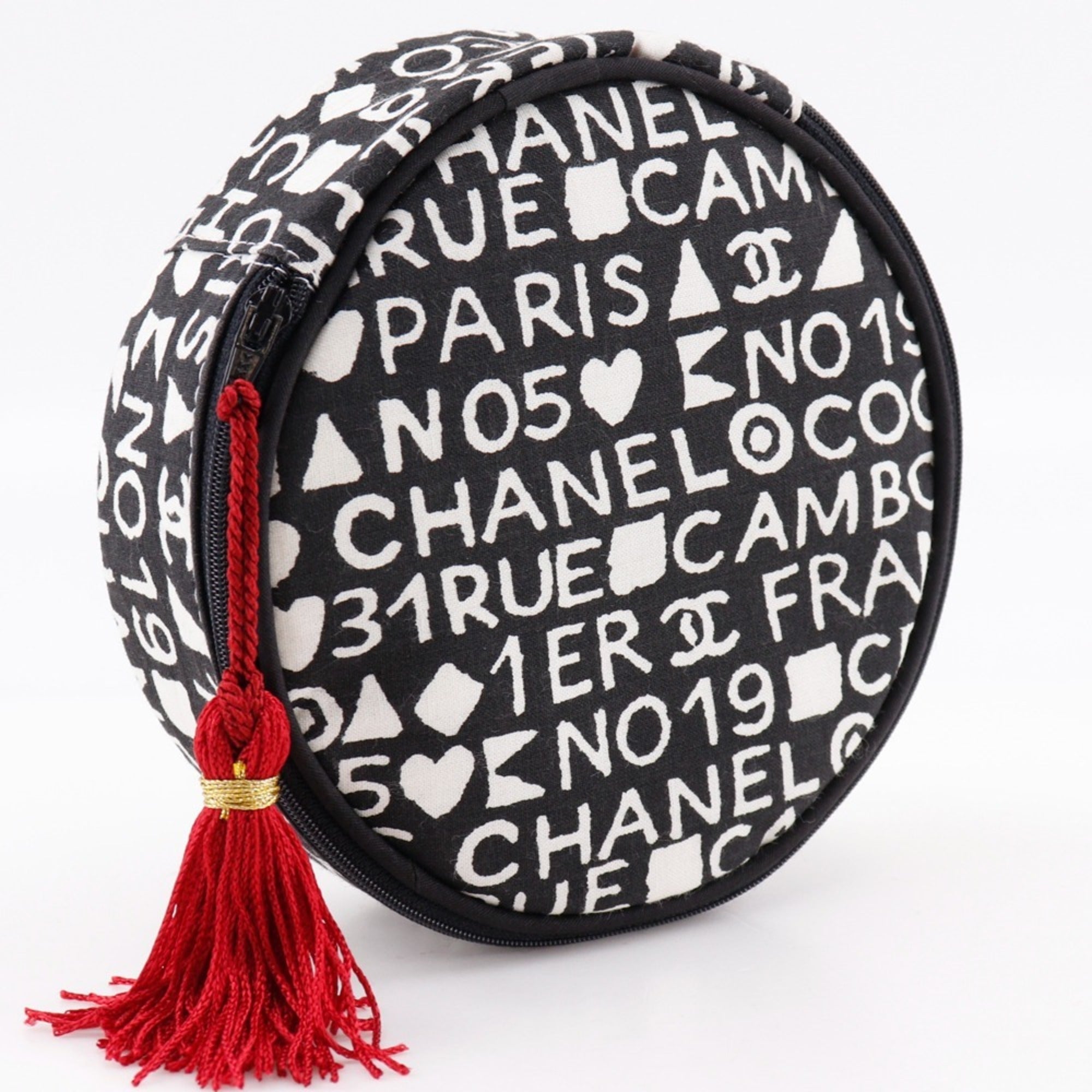 Chanel Black Cotton Pouch (Pre-Owned)